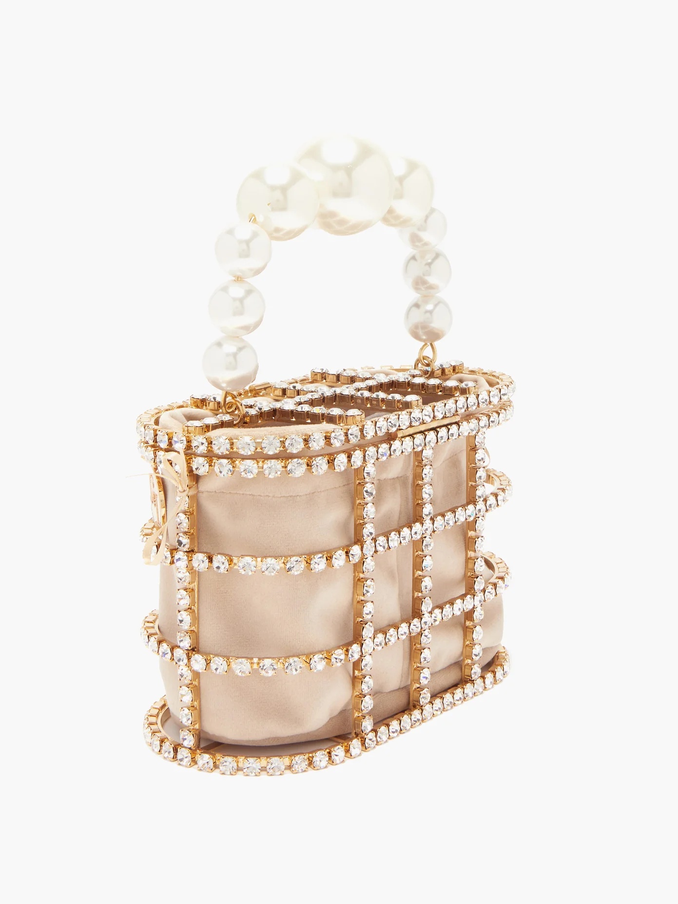 Holli crystal-embellished cage clutch bag - 4