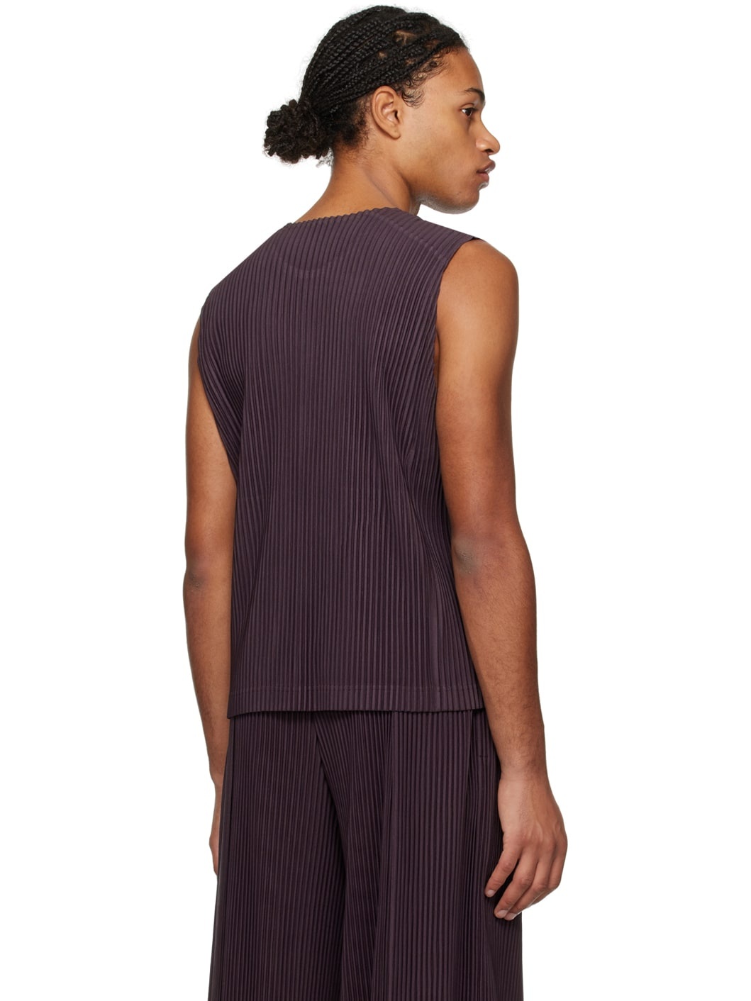 Purple Tailored Pleats 2 Tank Top - 3