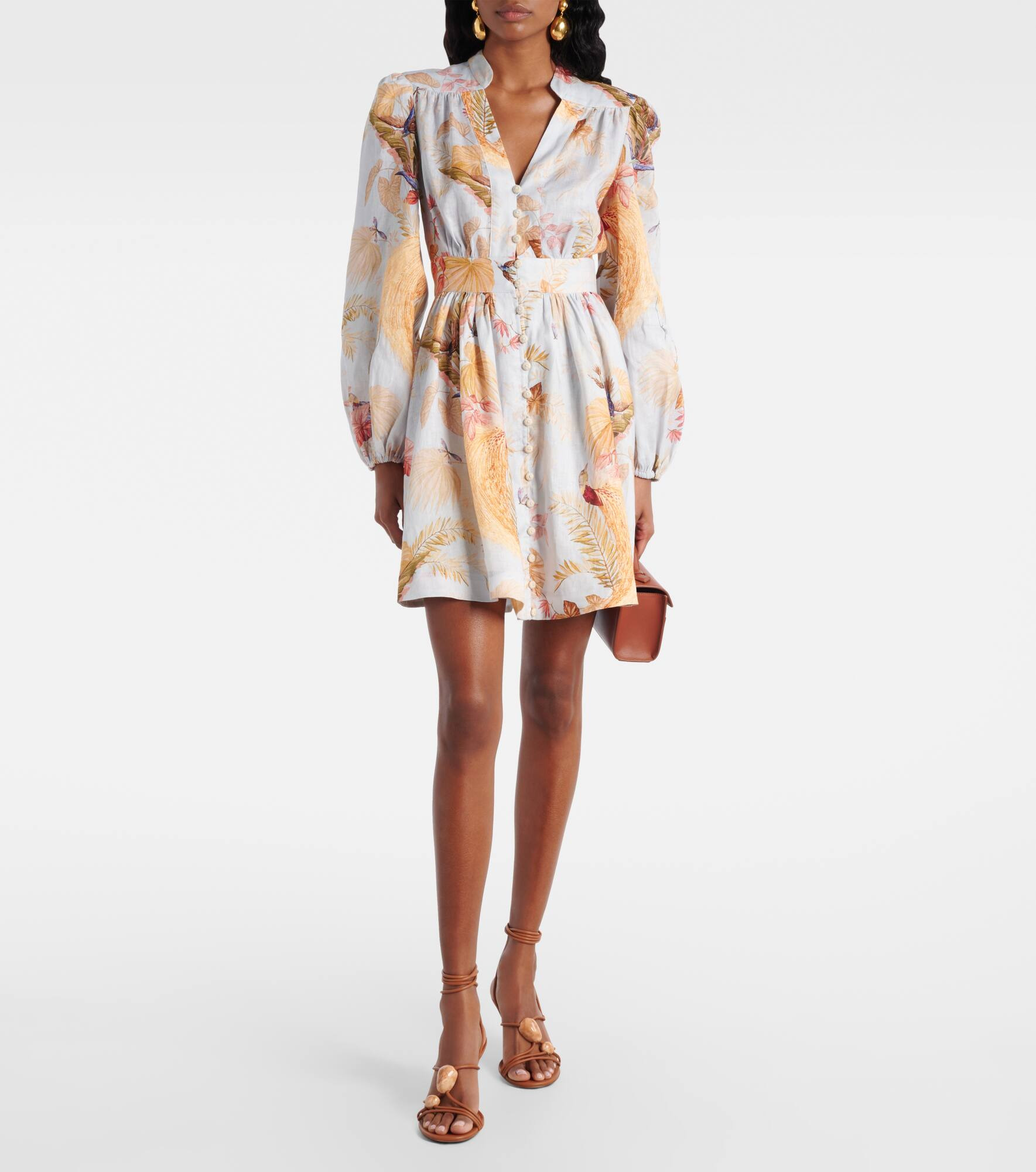 Ascension floral linen minidress - 2