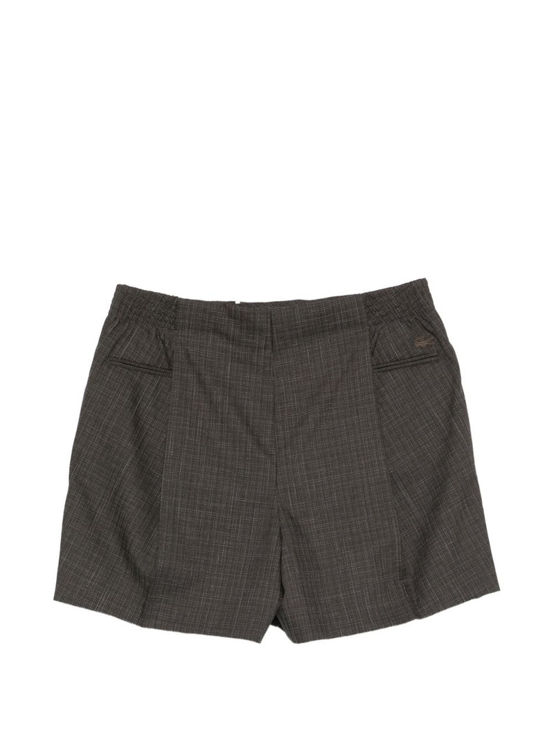 LACOSTE pleated check-pattern shorts outlook