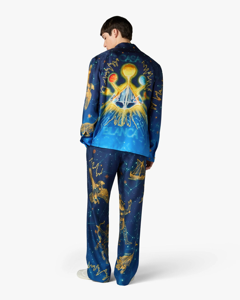 Blue Astrology Silk Twill Trousers | Casablanca Paris 3