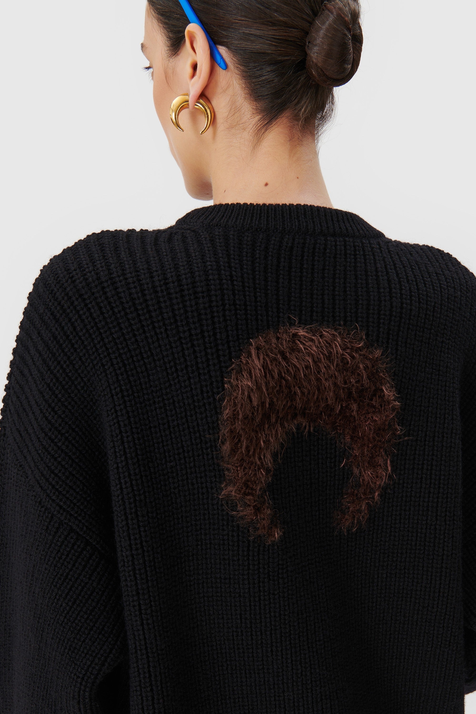 Wool And Fluffy Knit Crewneck Pullover - 7
