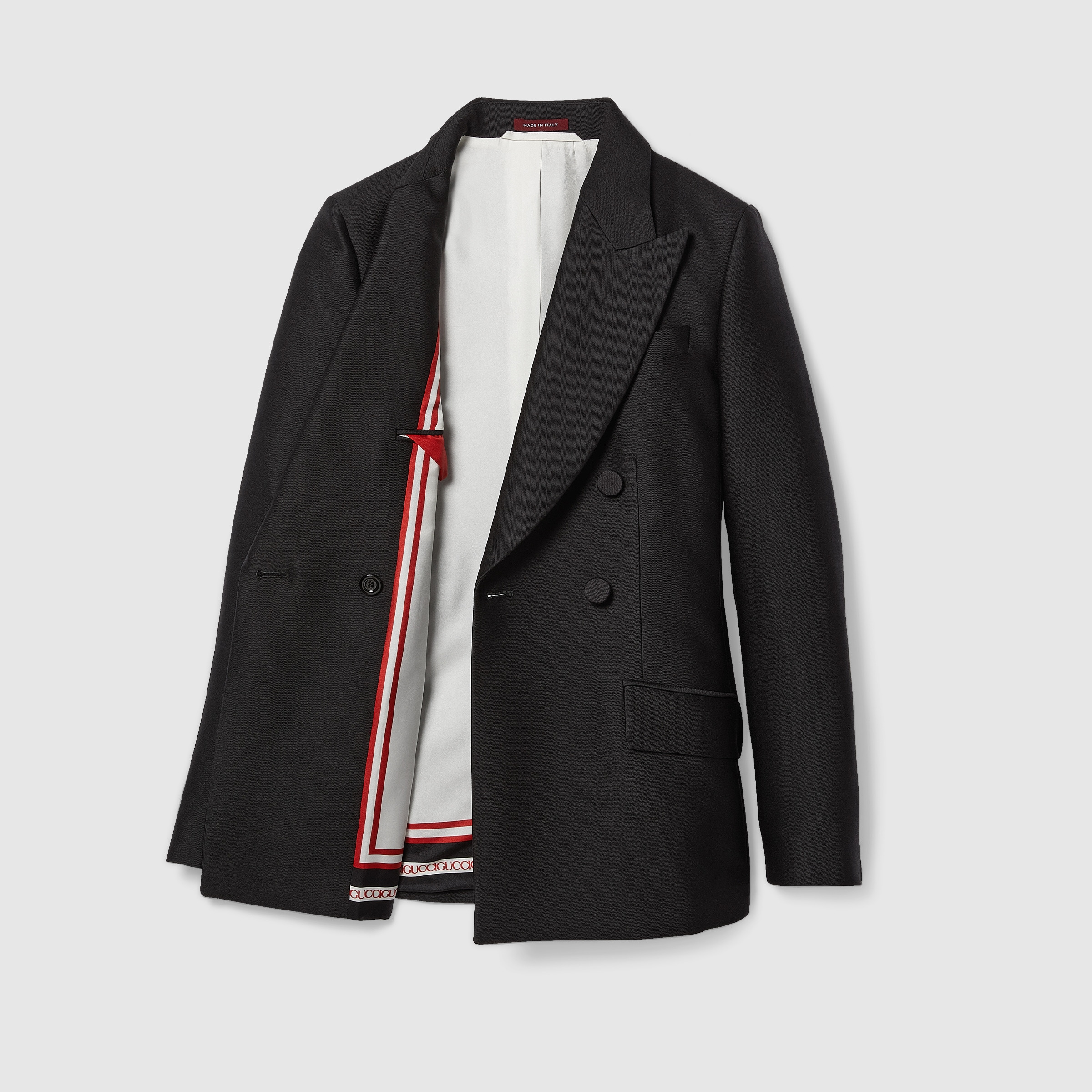 Double-breasted wool silk jacket - 10