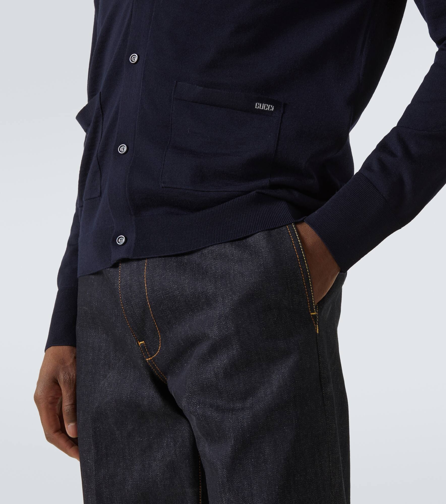 Logo wool cardigan - 5
