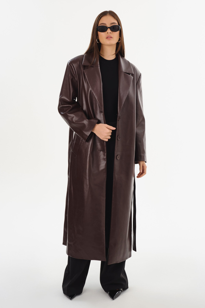 SARITA | Recycled Leather Maxi Coat 8