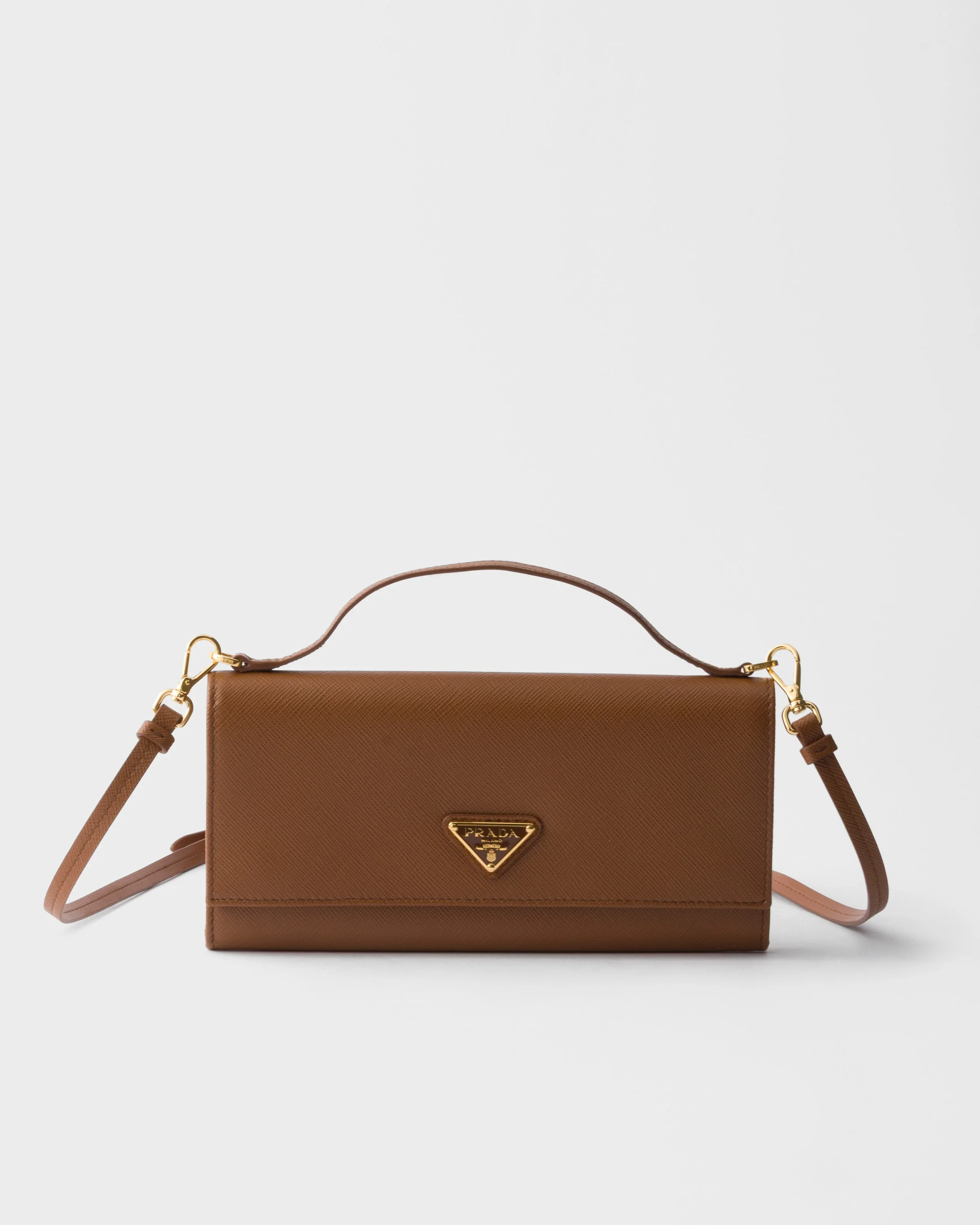 Saffiano leather wallet with shoulder strap - 1