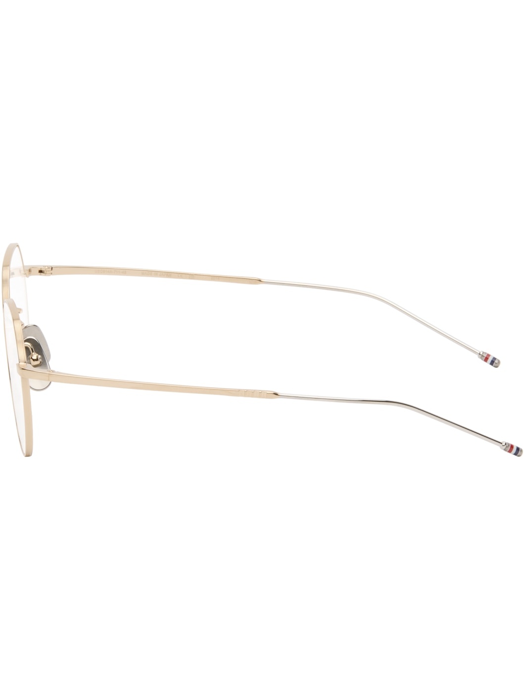 Gold Titanium Round Glasses - 3