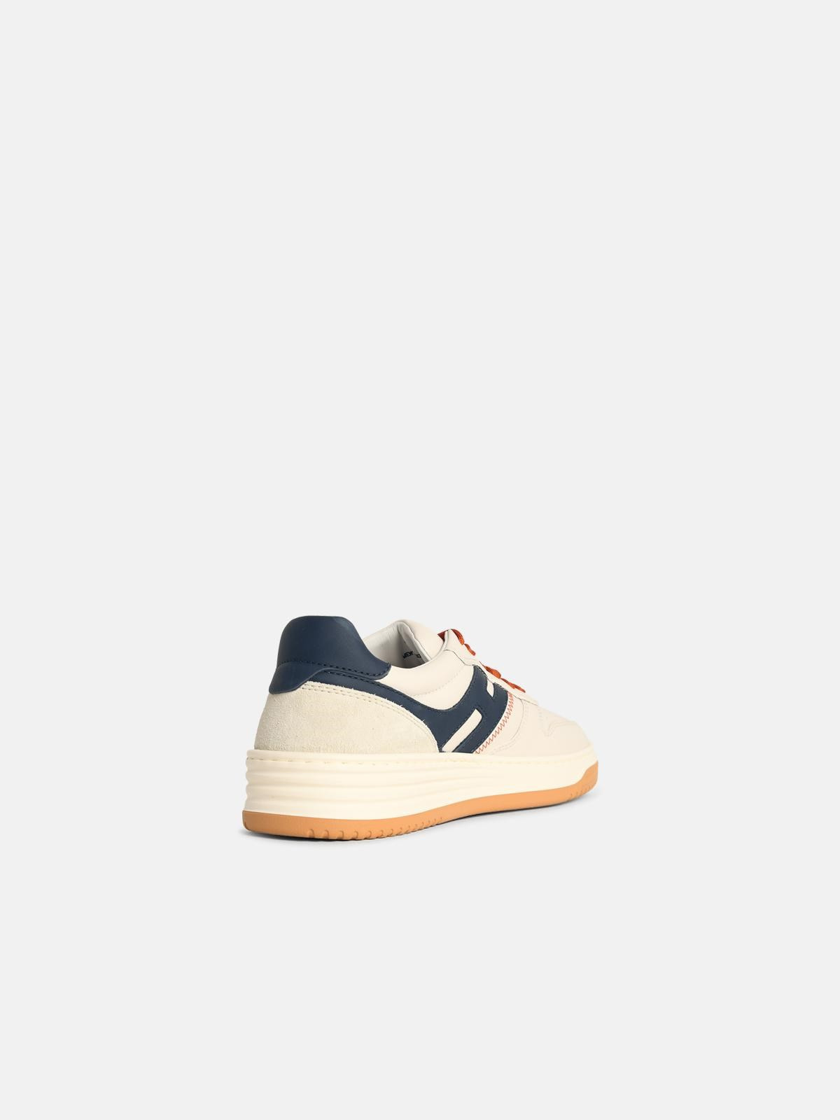 'H630' WHITE LEATHER SNEAKERS - 3