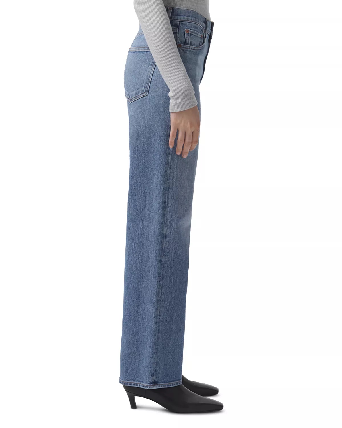 Harper Mid Rise Wide Leg Jeans in Flash - 4