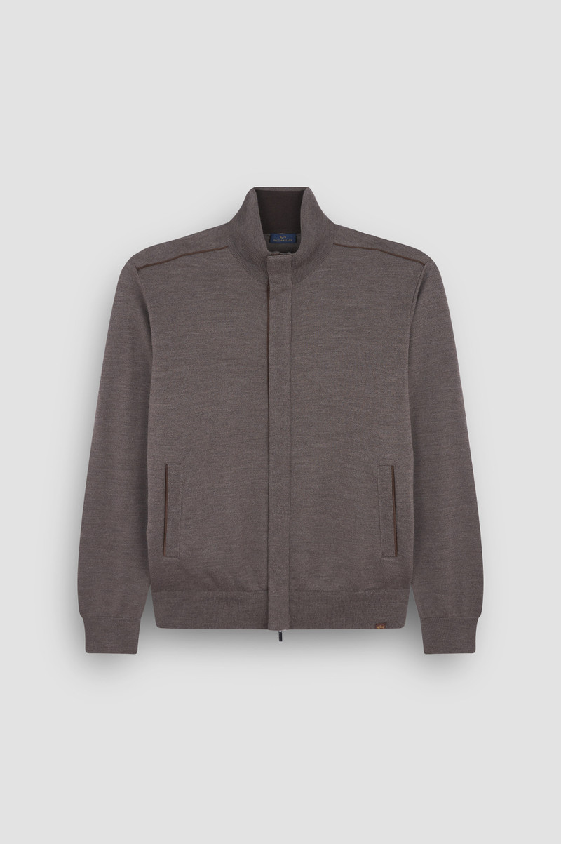 MERINO EXTRAFINE WOOL SWEATER WITH ZIP CLOSURE 1