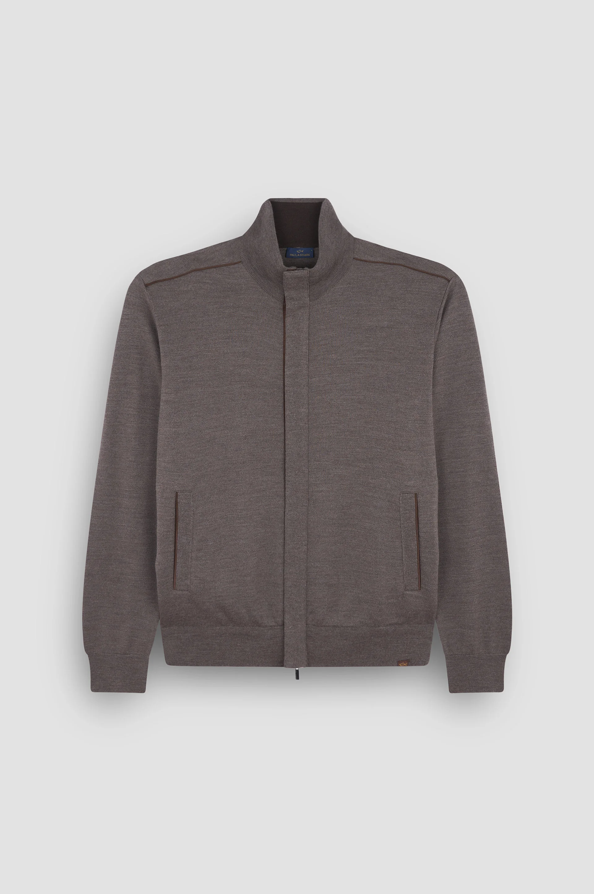 MERINO EXTRAFINE WOOL SWEATER WITH ZIP CLOSURE - 1