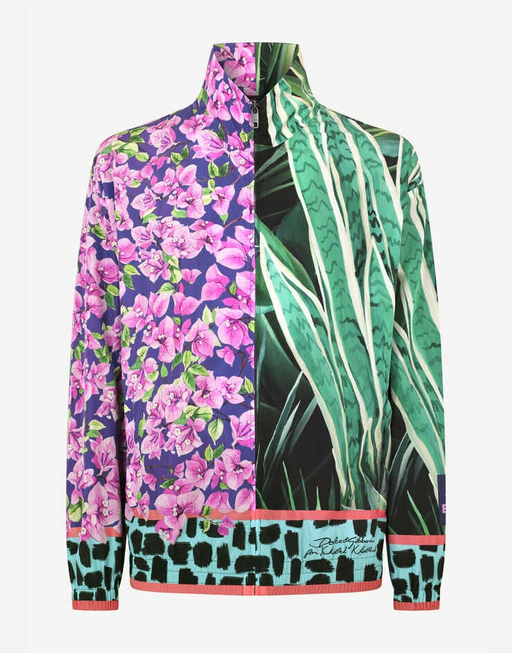 Nylon jacket with jungle mix print - 1