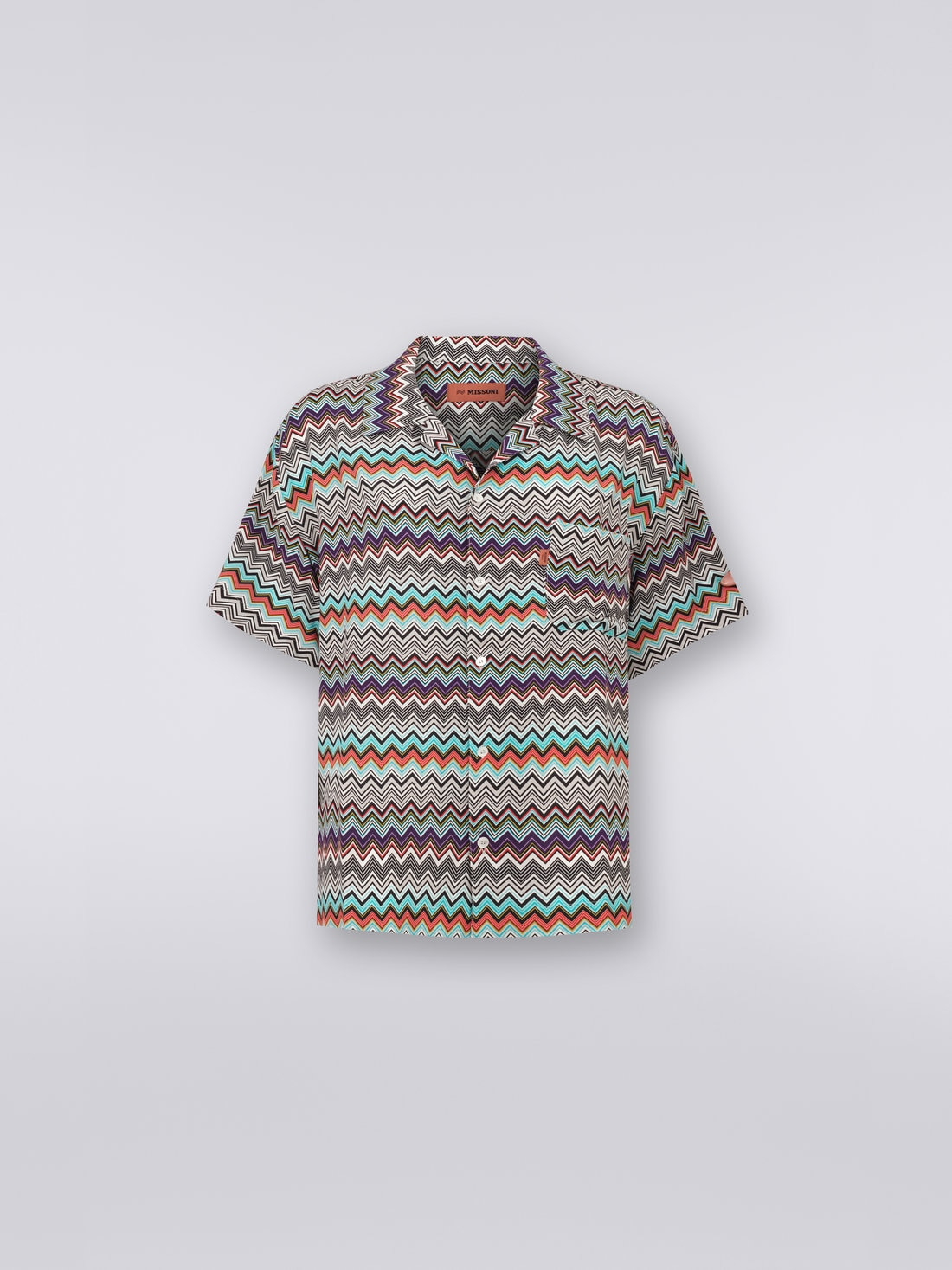Short-sleeved viscose bowling shirt - 1