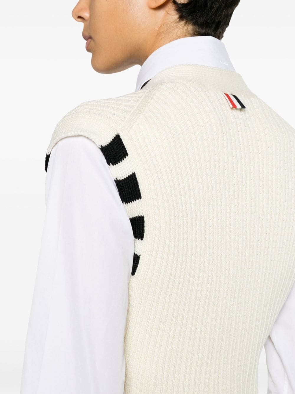 cropped cable-knit vest - 5