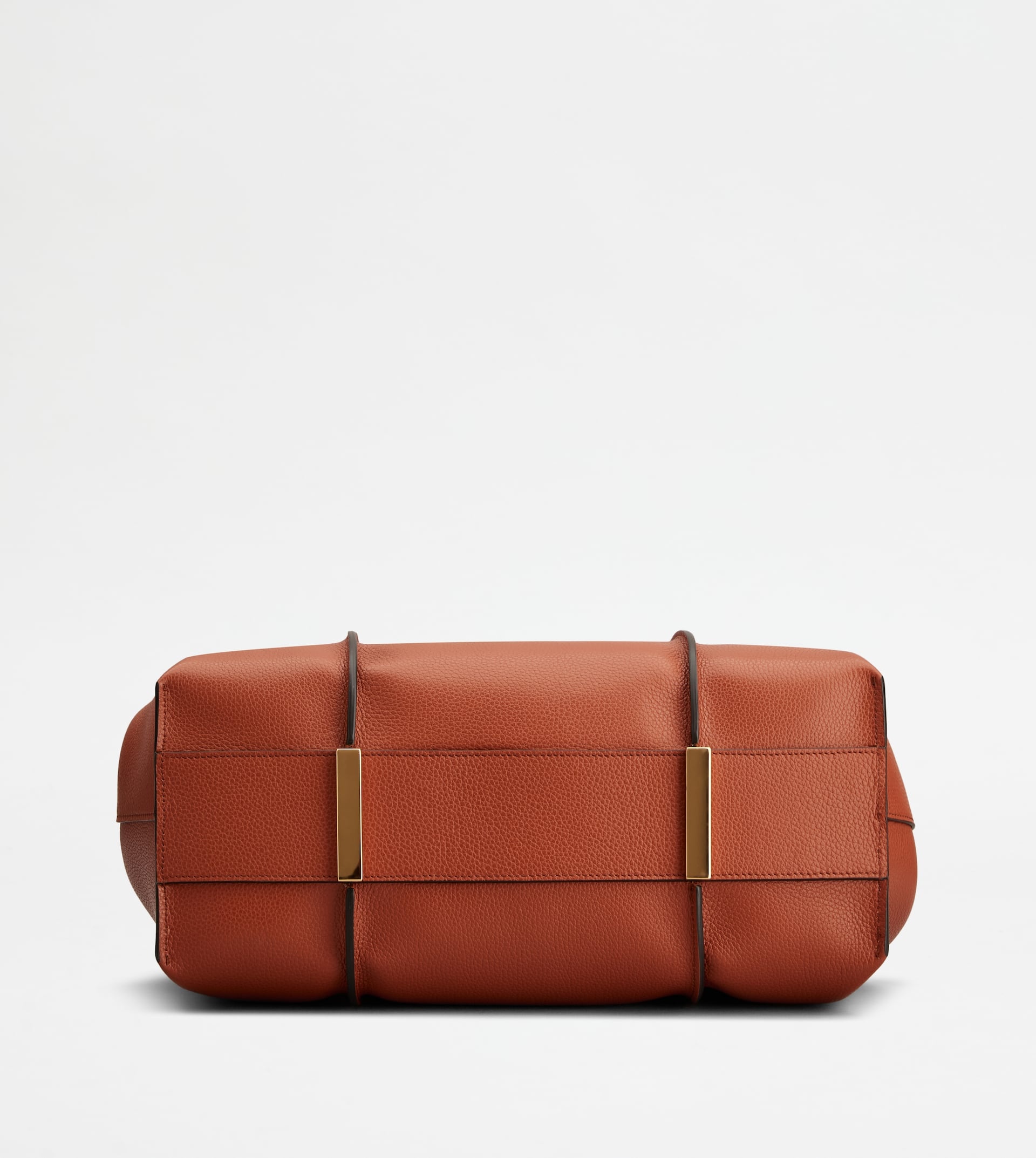T TIMELESS SHOPPING BAG IN LEATHER MEDIUM - ORANGE - 3