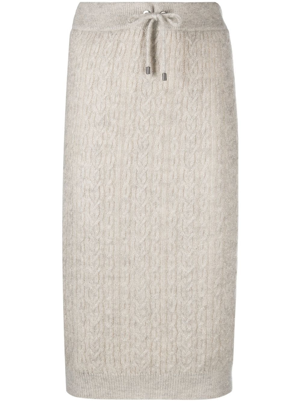 cable-knit fitted pencil skirt - 1