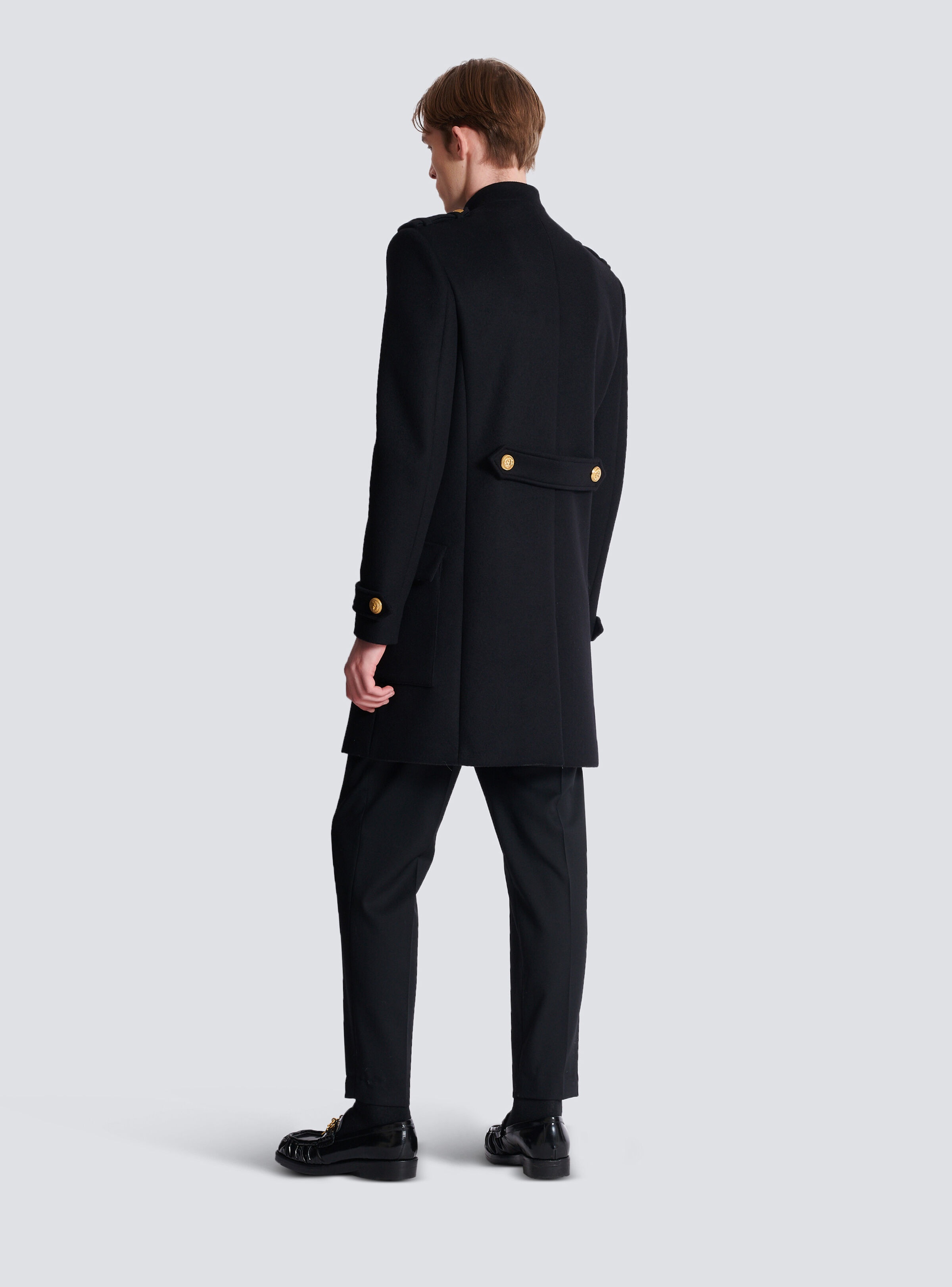 Wool and cashmere coat with detachable bib front - 4