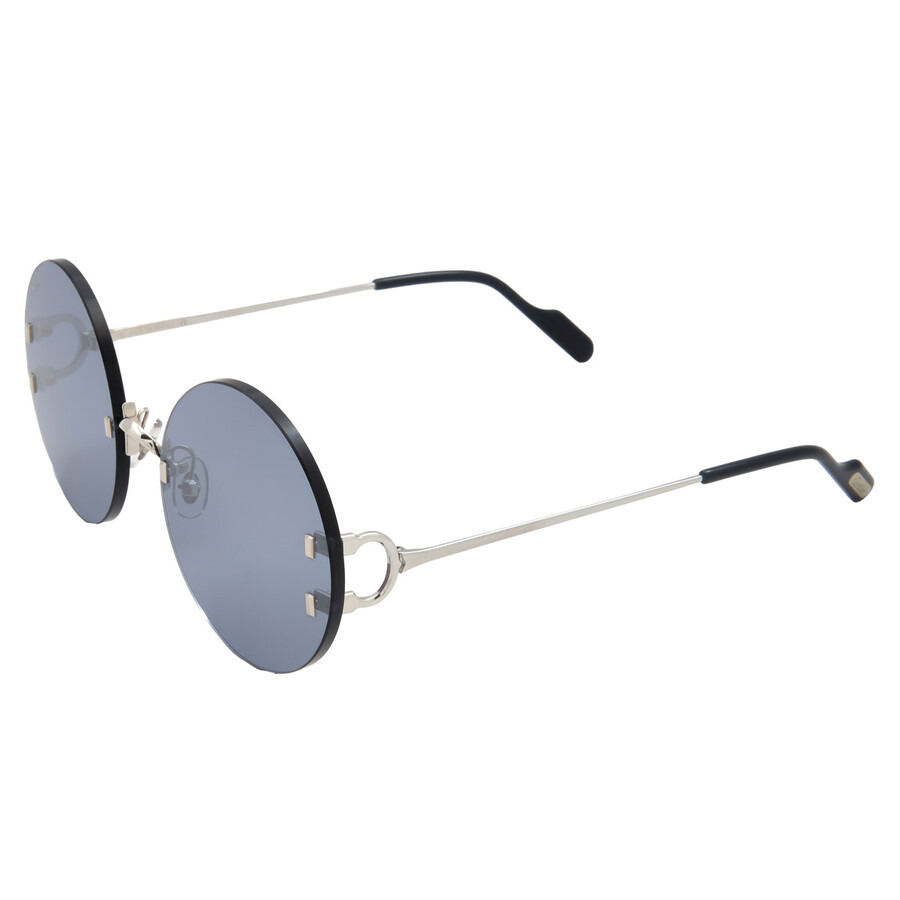 Cartier C Decor Silver Round Ladies Sunglasses CT0152S 004 56 - 4