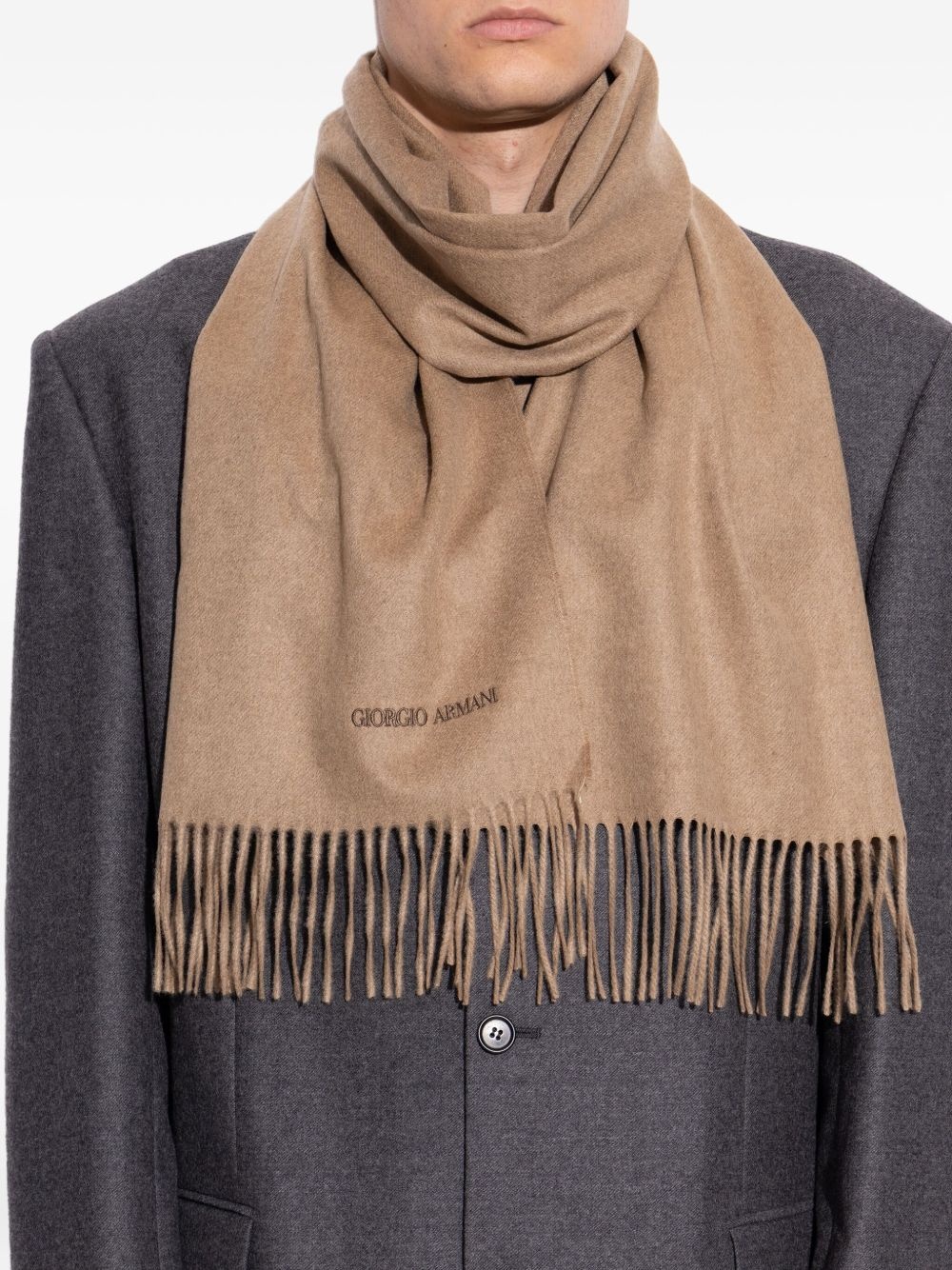 fringed wool scarf - 4