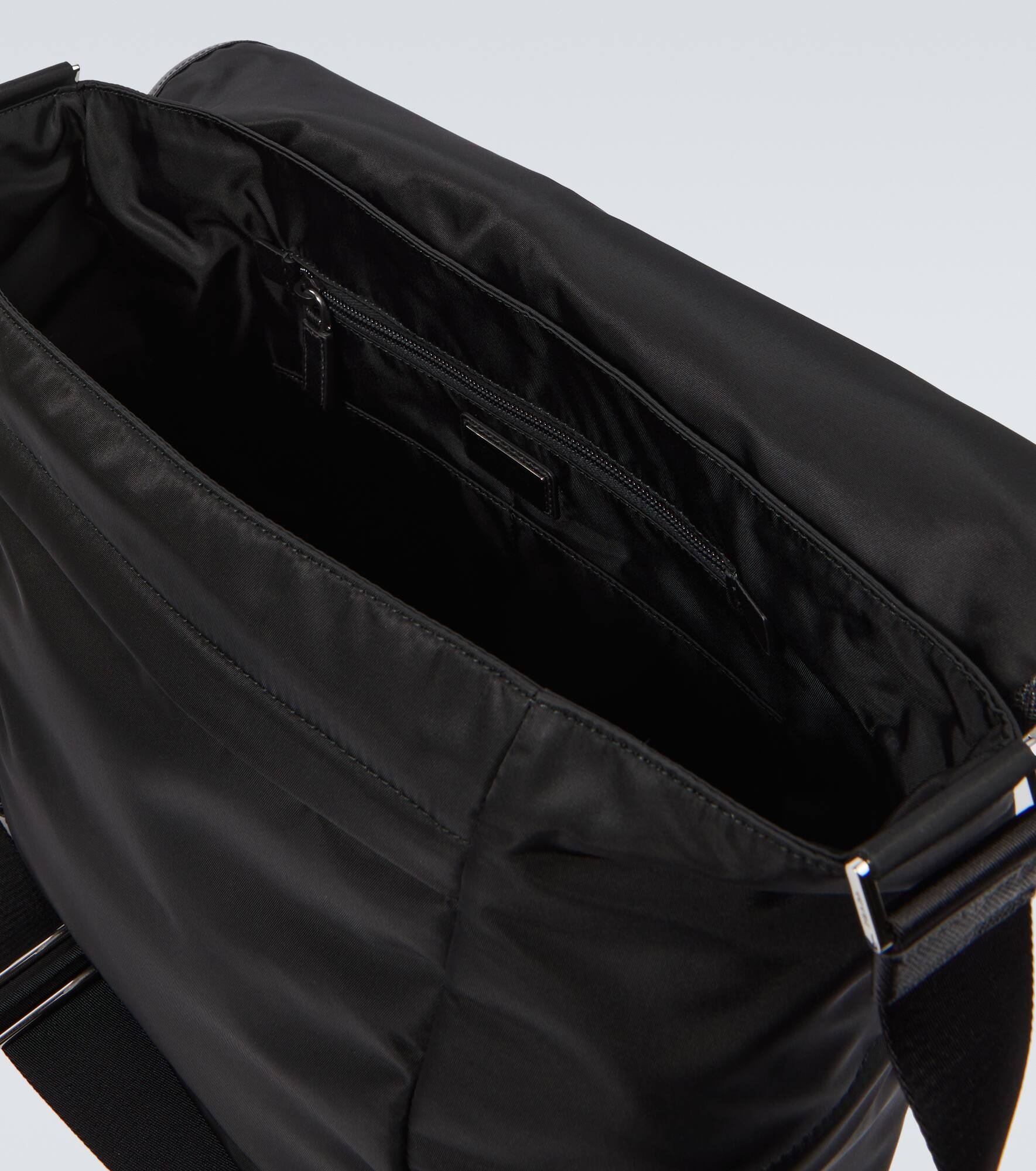 Leather-trimmed Re-Nylon messenger bag - 4