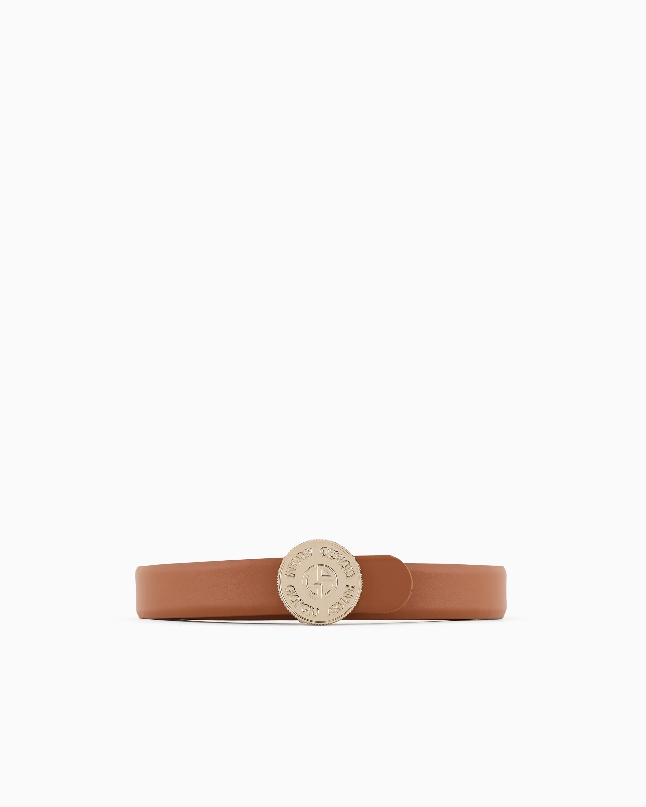 SLIM LEATHER BELT WITH ROUND BUCKLE - 1