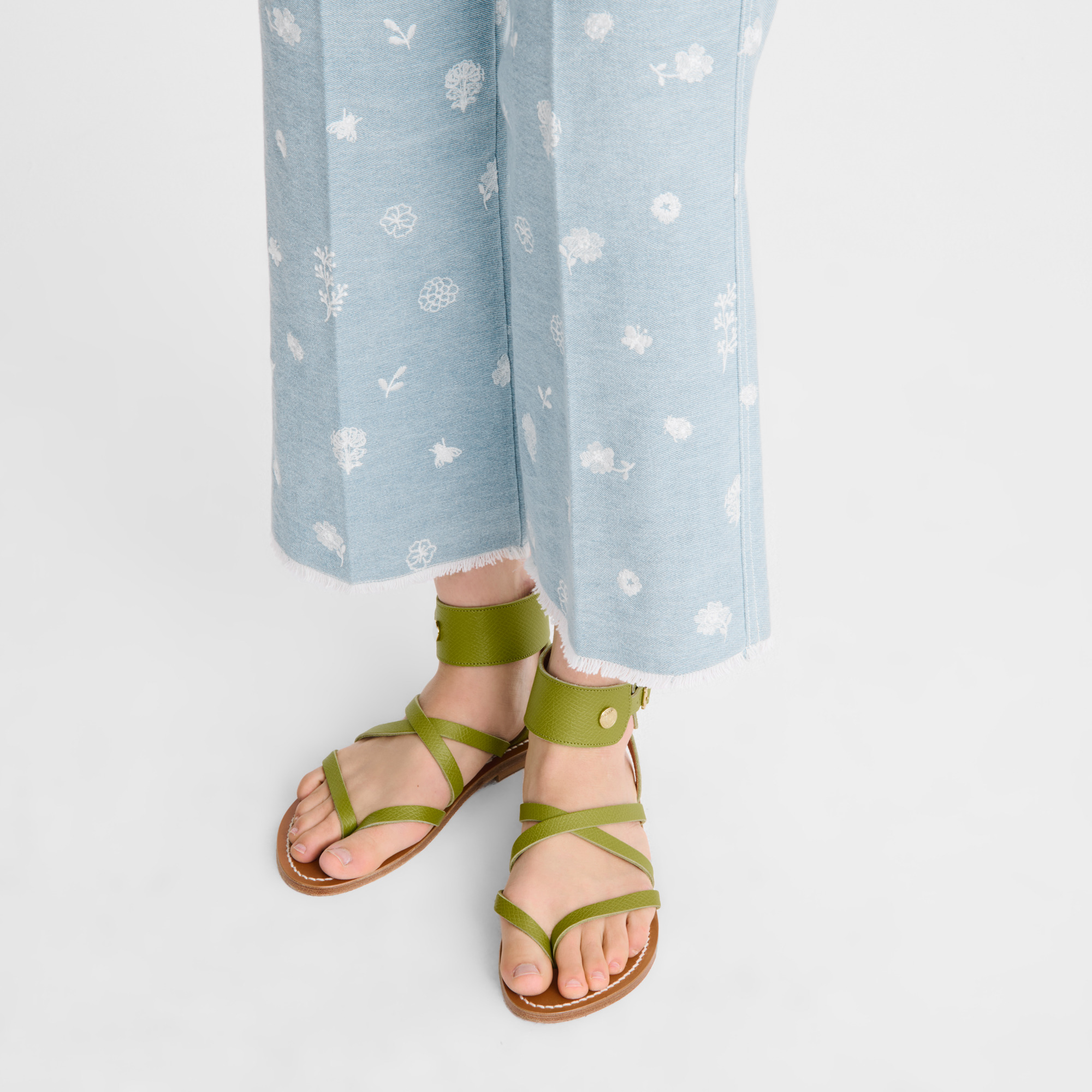 Longchamp x K.Jacques Sandals Kiwi Green - Leather - 4