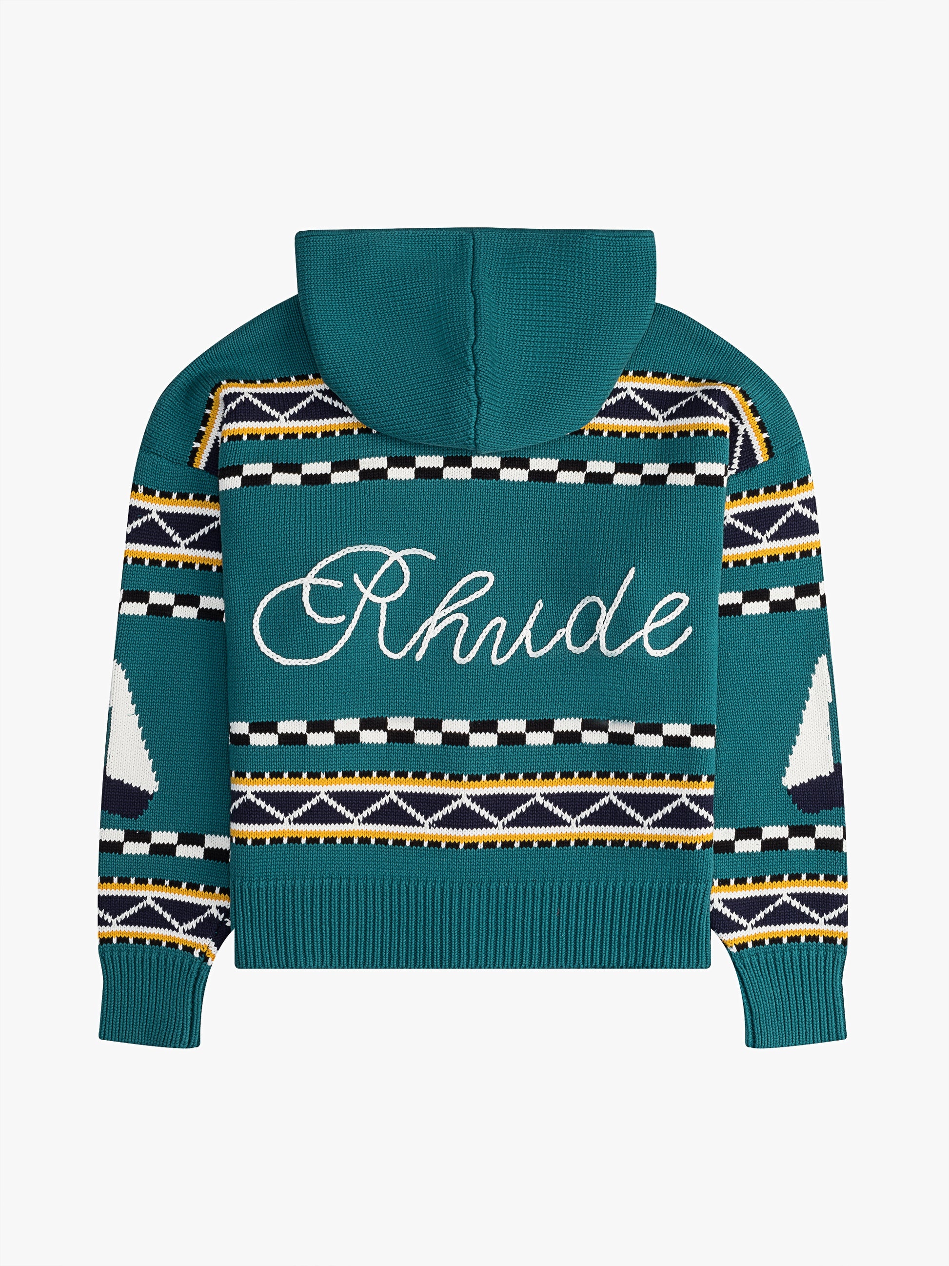 RHUDE BATEAU KNIT ZIP UP HOODIE - 2