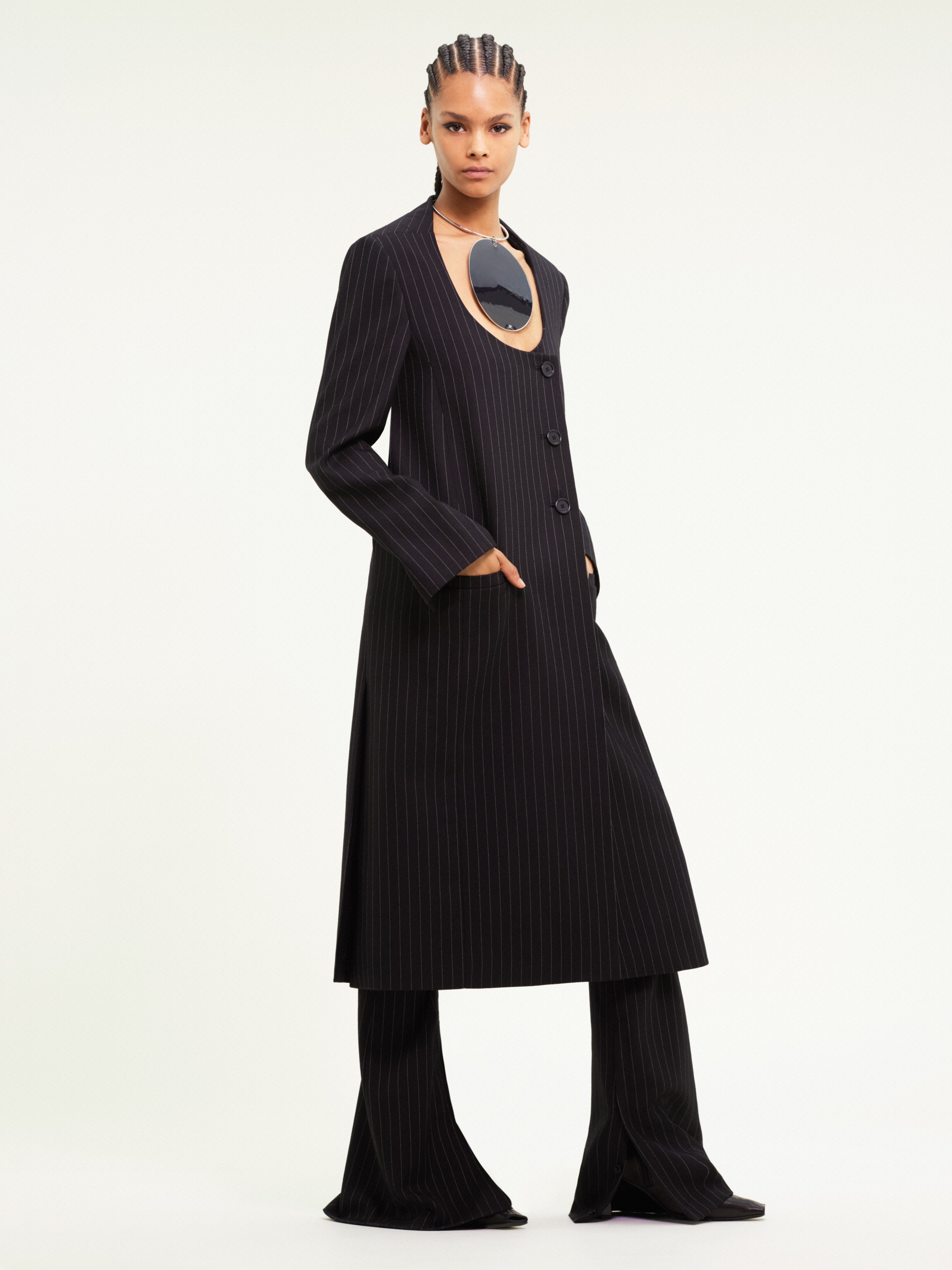 TAILORED COAT HOLISTIC PINSTRIPES WOOL - 3