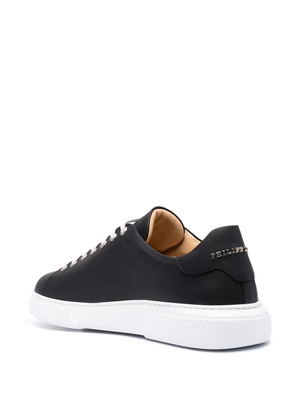 skull leather low-top sneakers - 3