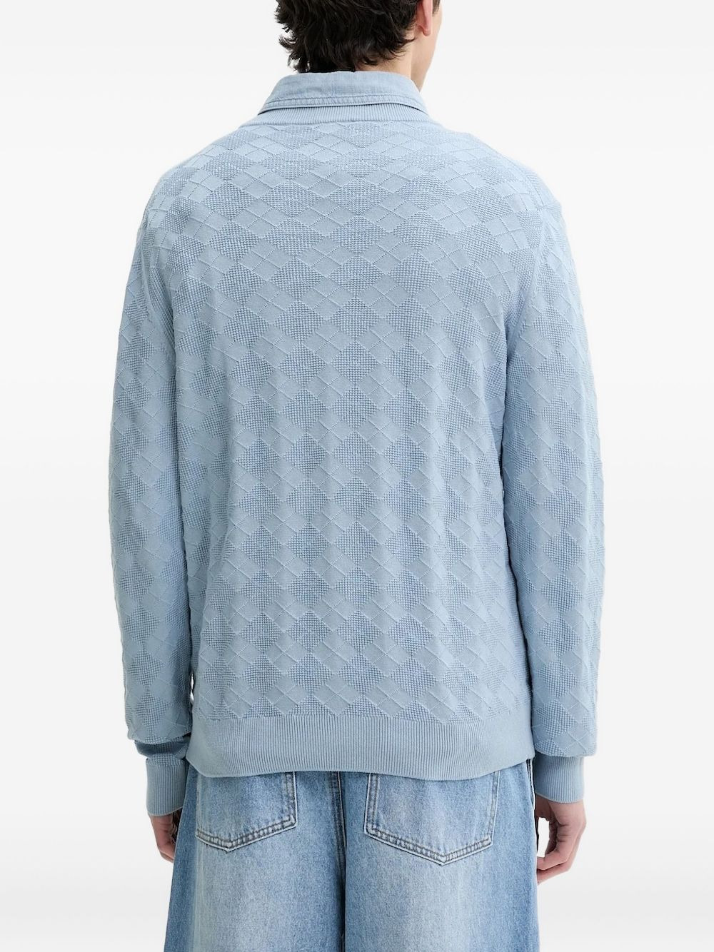 textured diamond-pattern sweater - 2