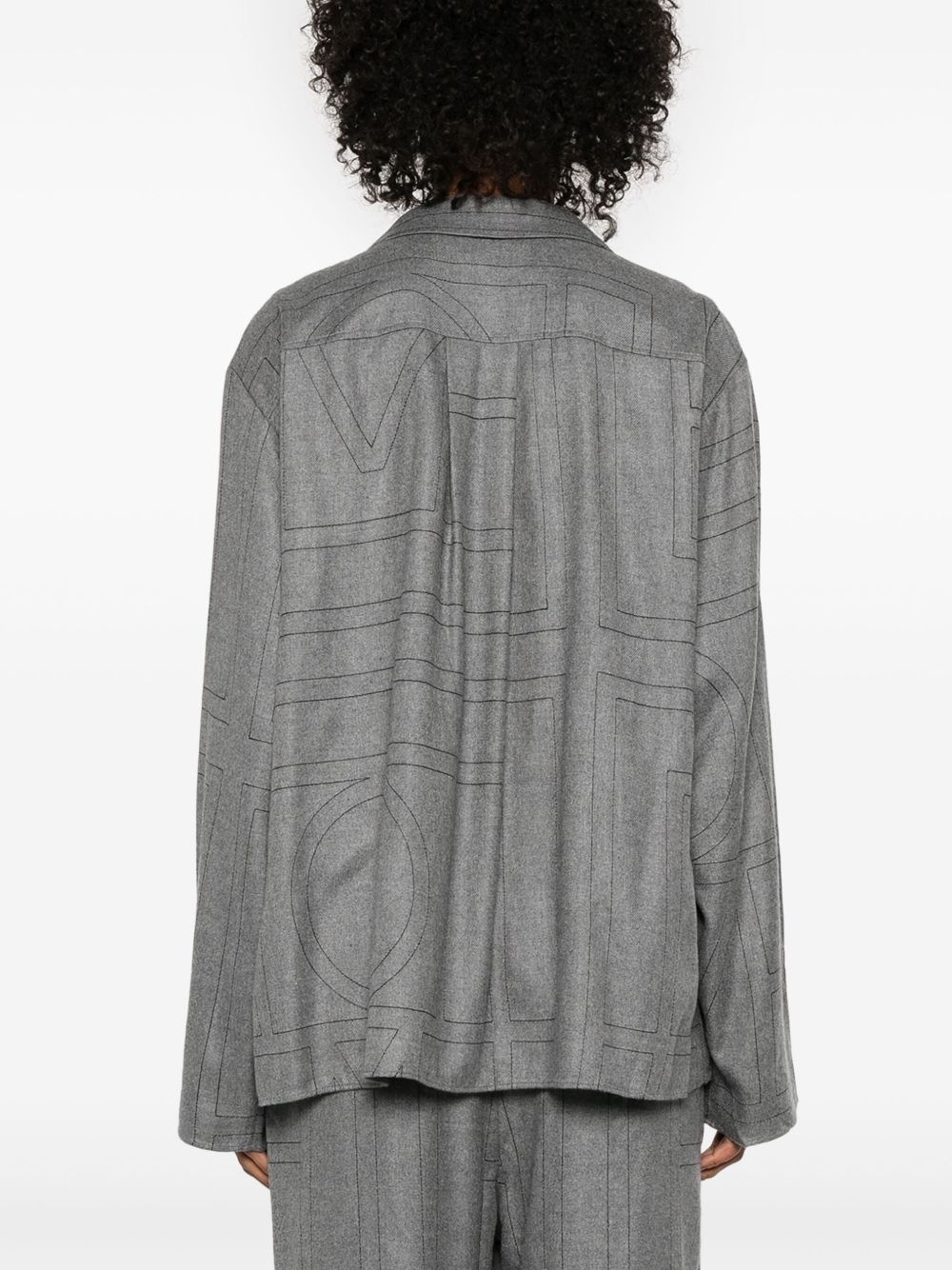 monogram flannel shirt - 4