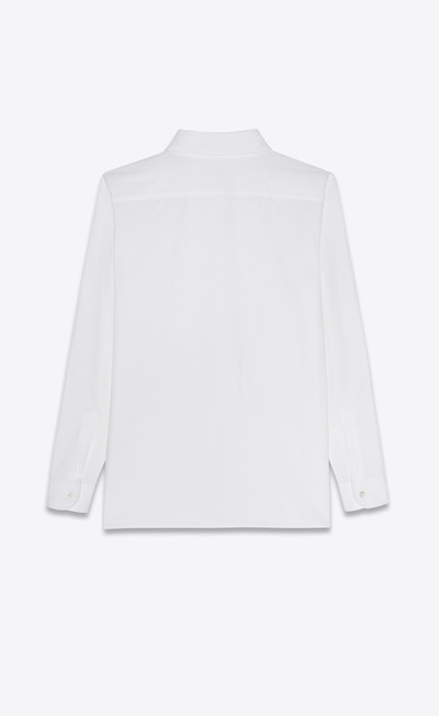 SAINT LAURENT frilled bib blouse in poplin cotton outlook
