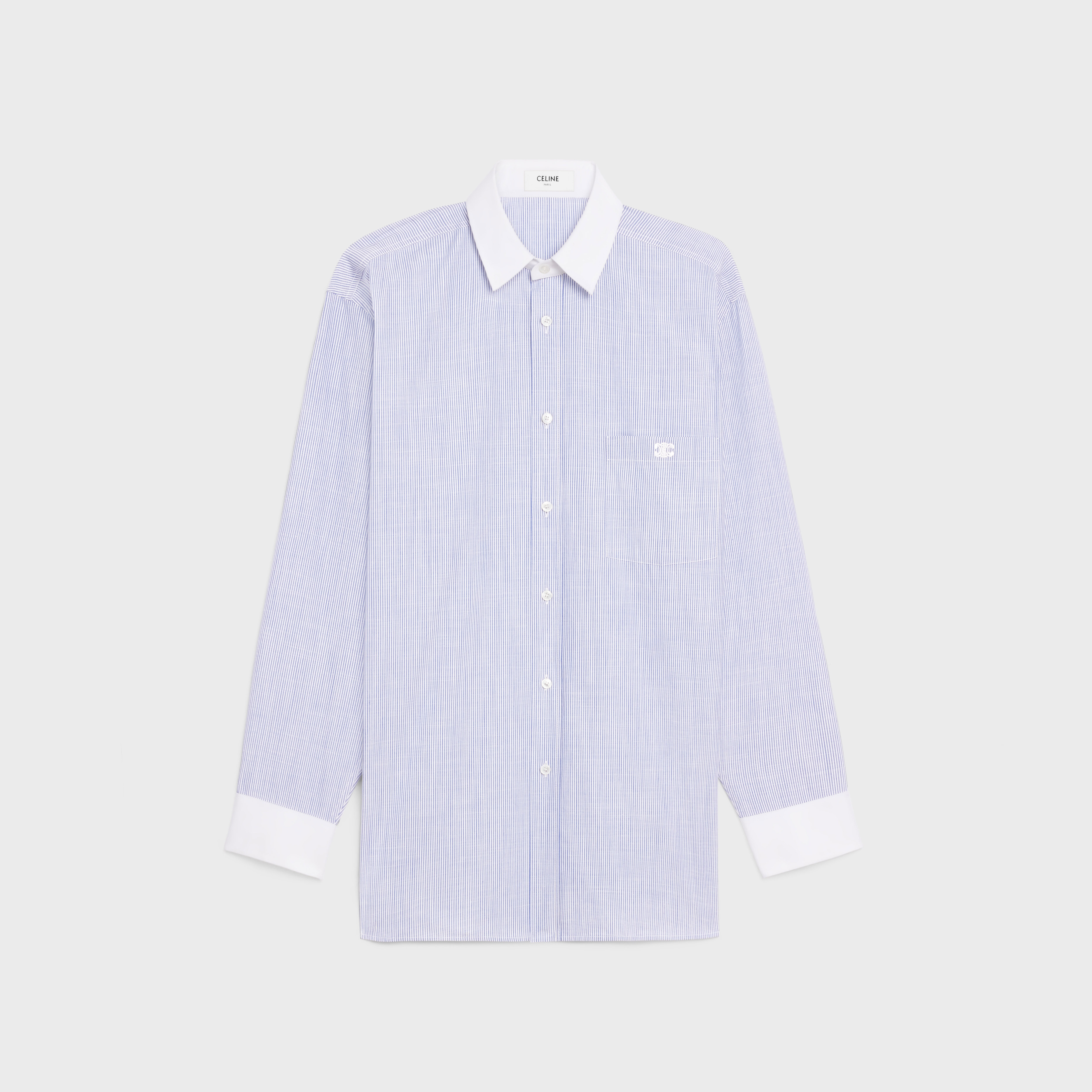 OVERSIZED SHIRT IN STRIPED COTTON - 1
