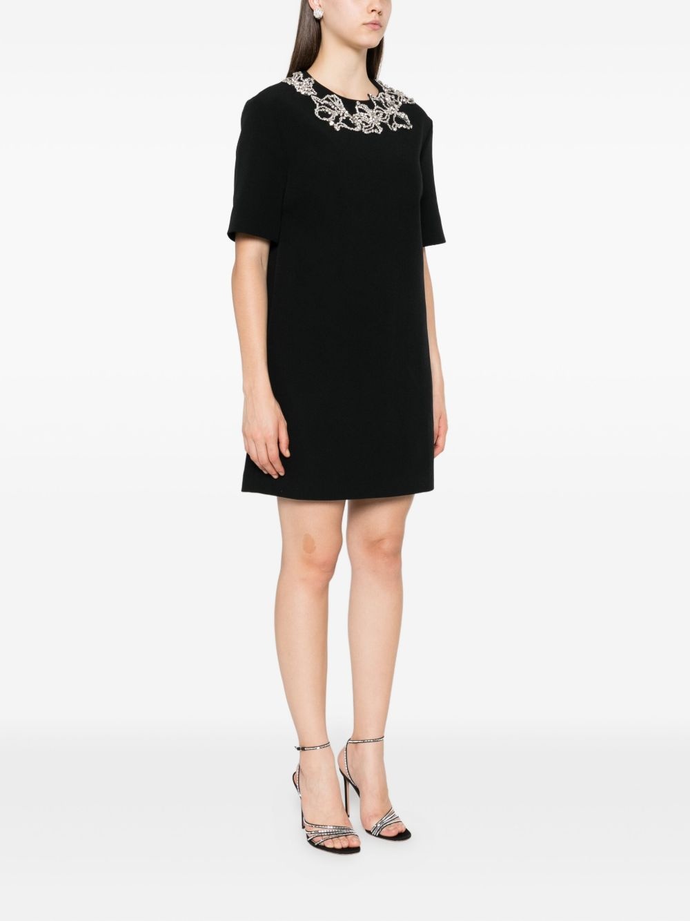embellished short-sleeved mini day dress - 3