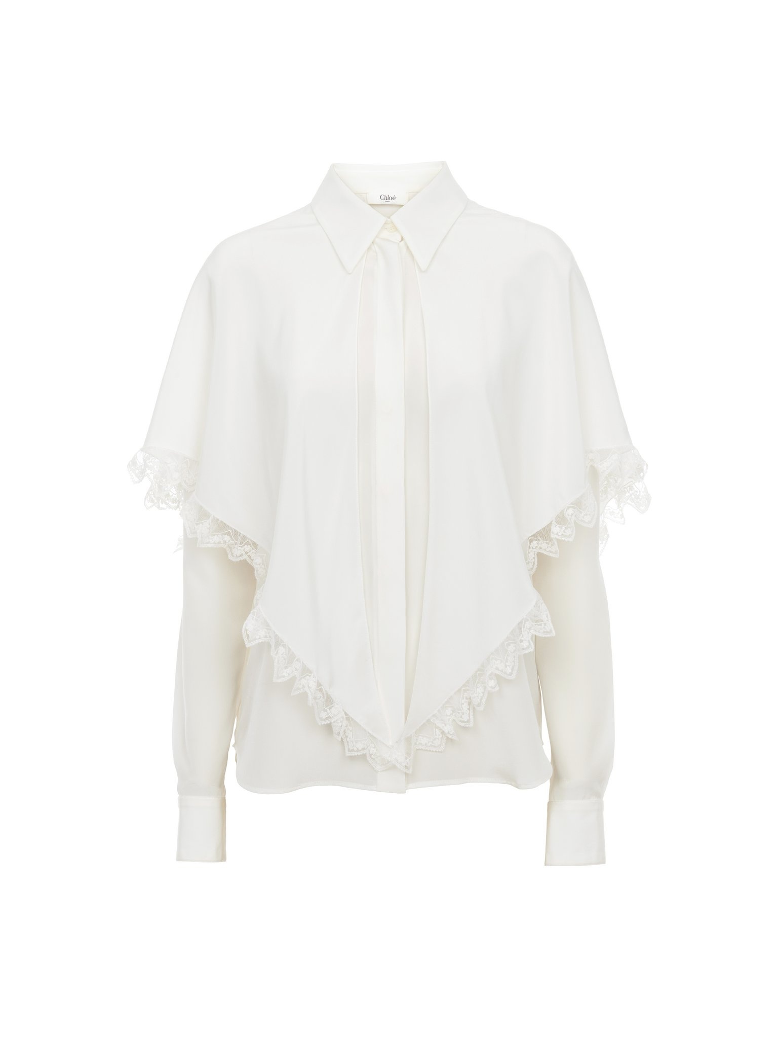 KNOTTED HERITAGE CAPE BLOUSE IN SILK - 1