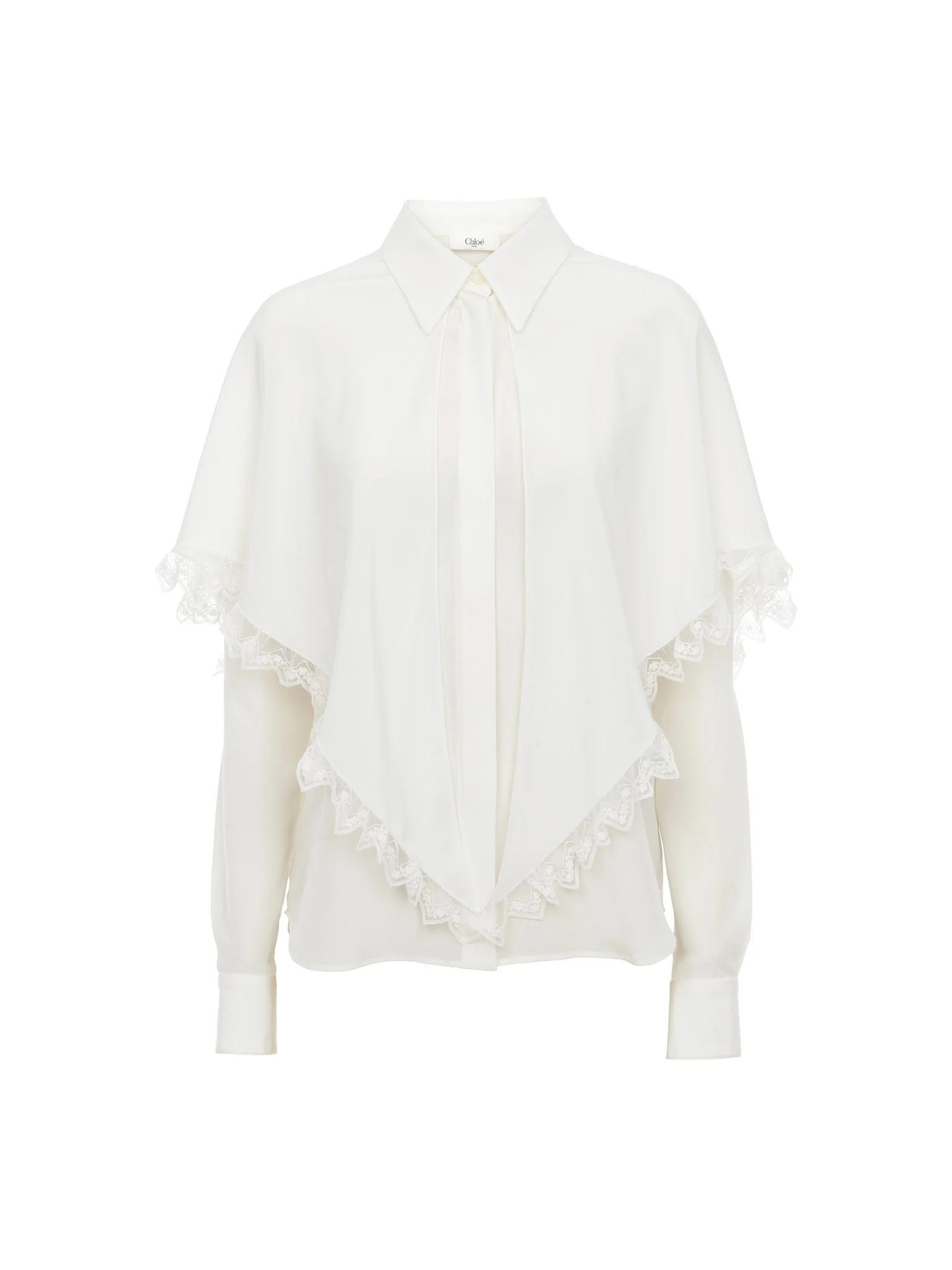 KNOTTED HERITAGE CAPE BLOUSE IN SILK - 1