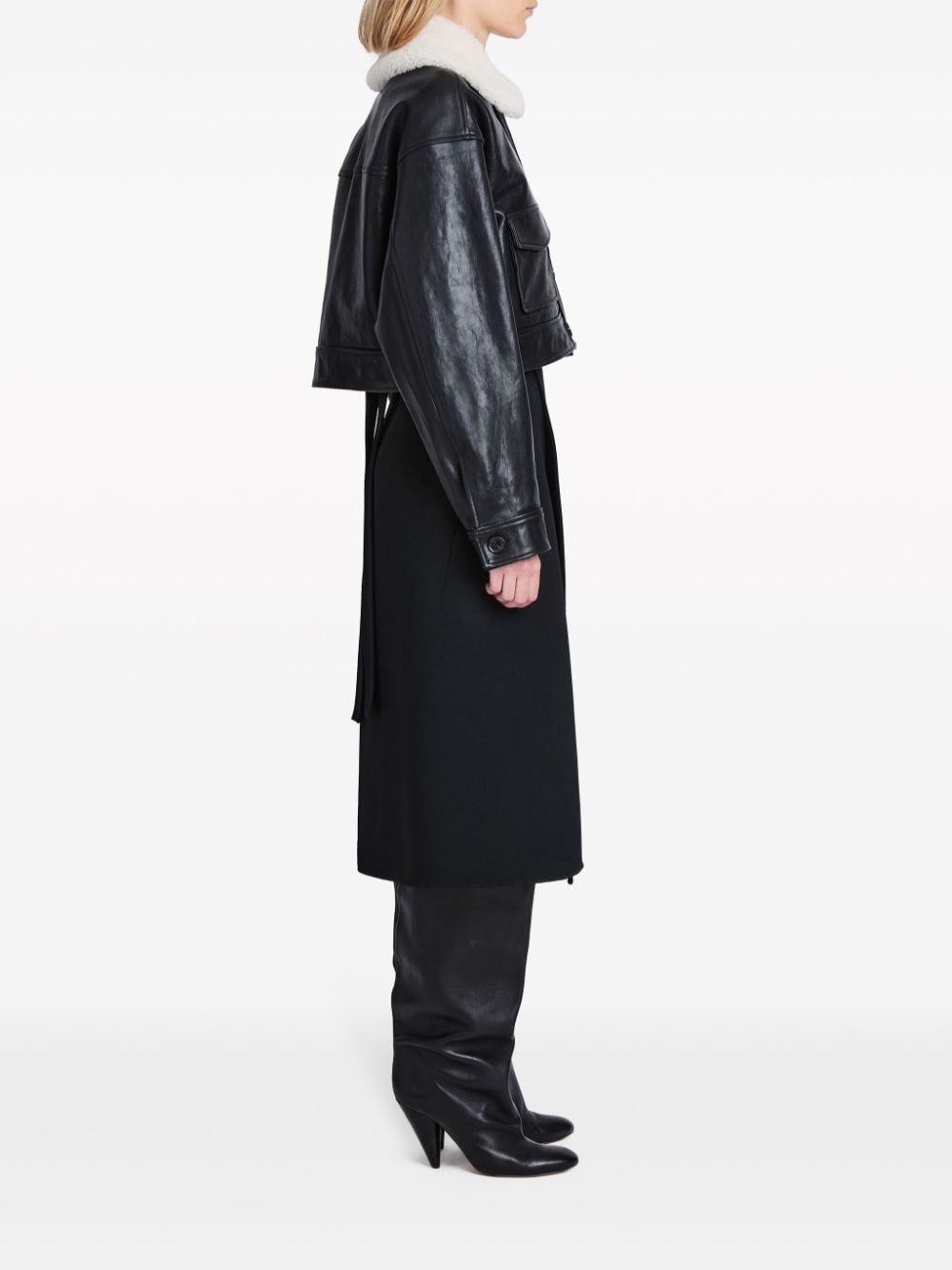Judd shearling-collar leather jacket - 3