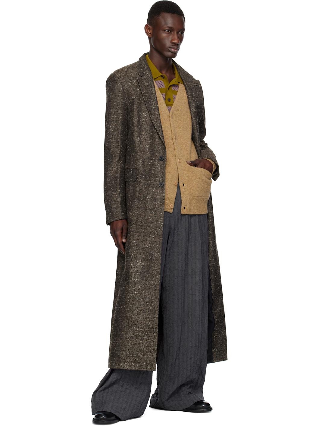 Navy Pleated Trousers - 4