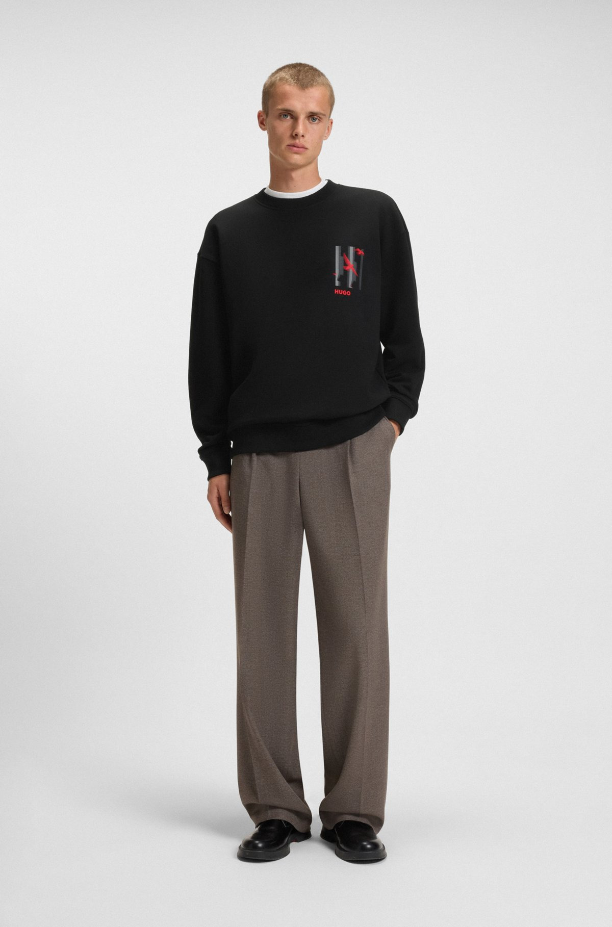 COTTON-TERRY SWEATSHIRT WITH BIRD ARTWORK - 4