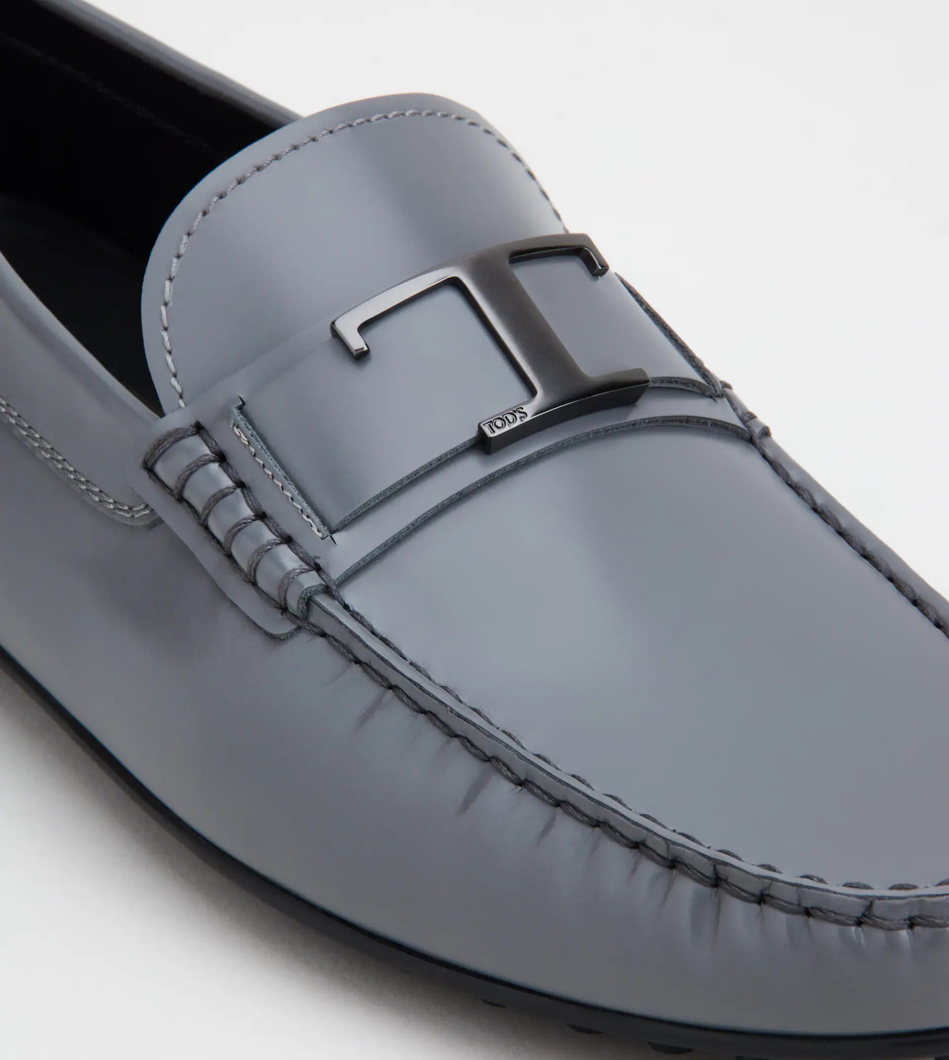 CITY GOMMINO DRIVING SHOES IN LEATHER - GREY - 7