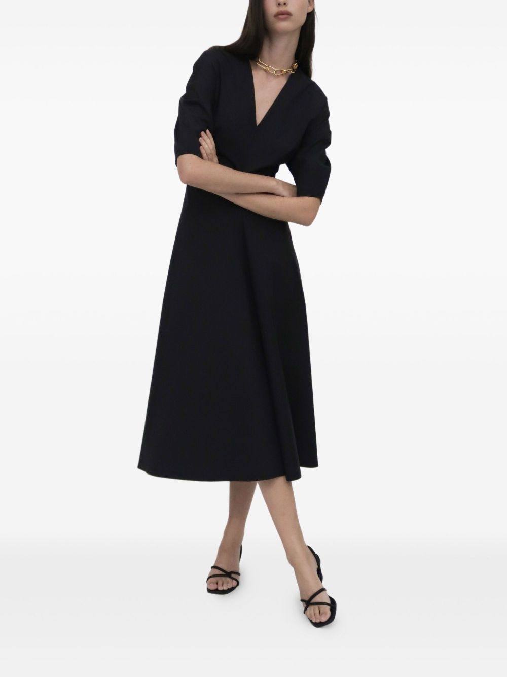 gathered midi dress - 3