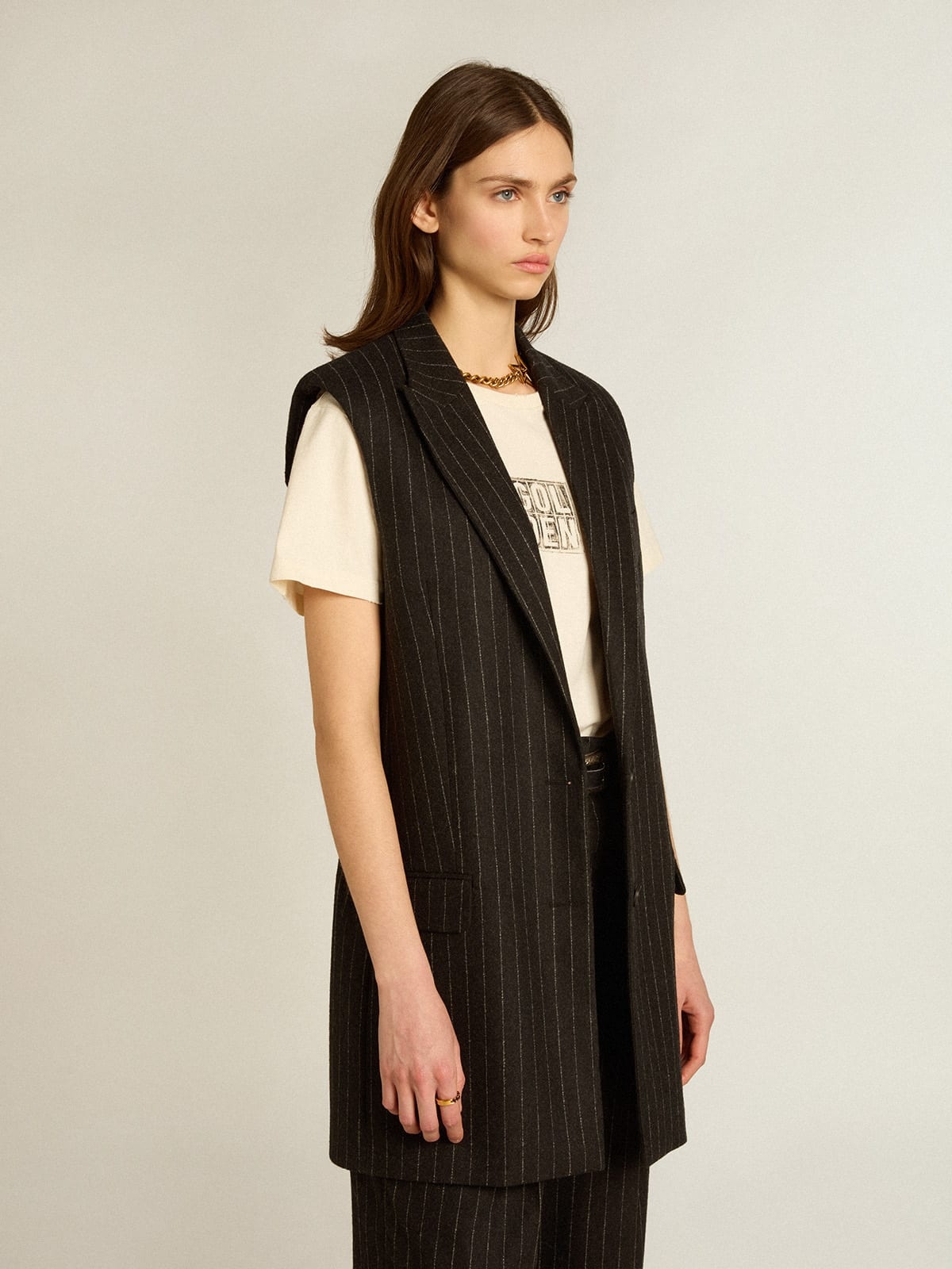 Women’s vest in gray melange wool - 5