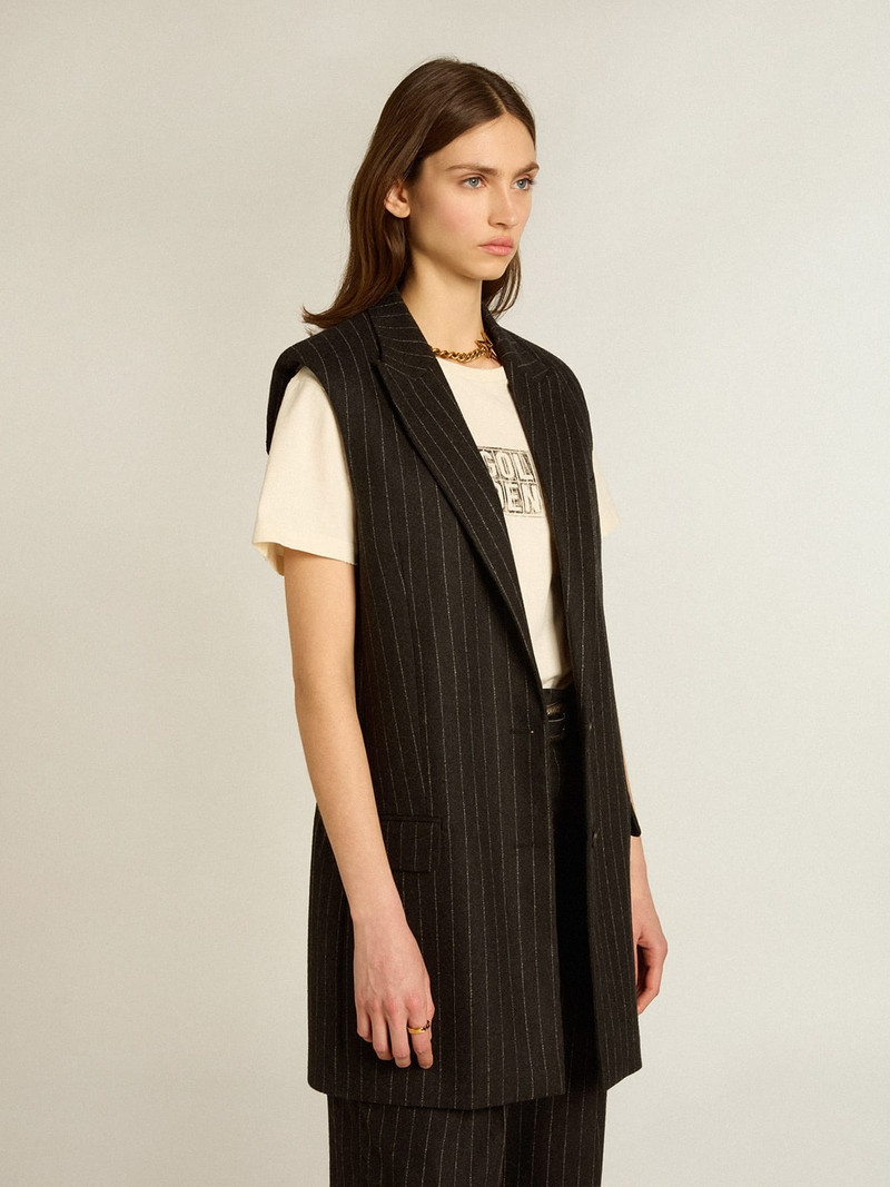 Women’s vest in gray melange wool 5