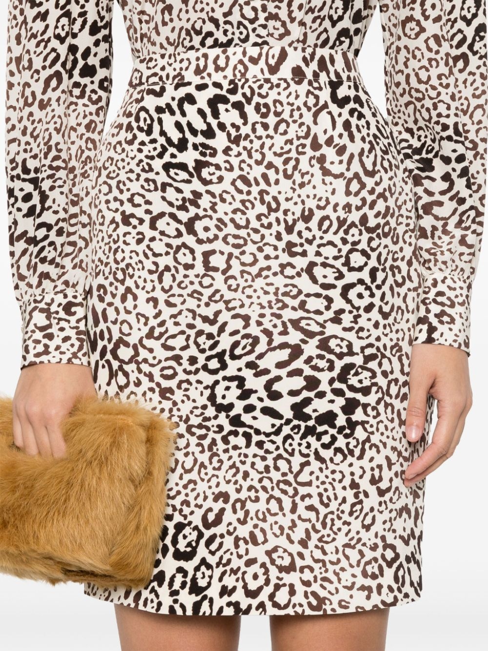 leopard-print silk mini skirt - 5
