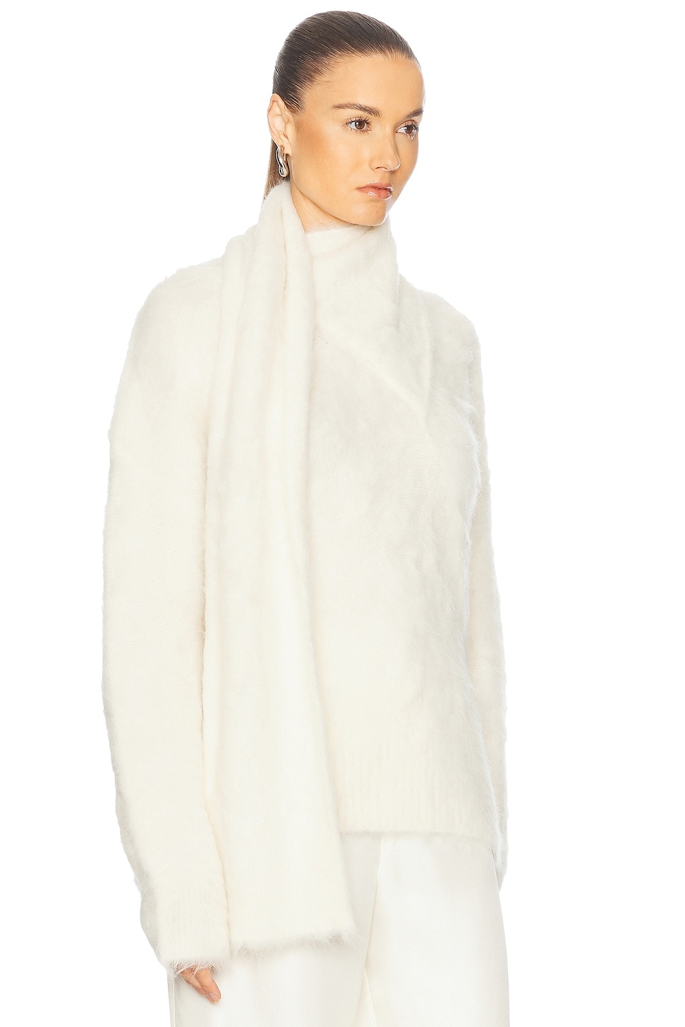 Draped Scarf Knit Sweater - 2