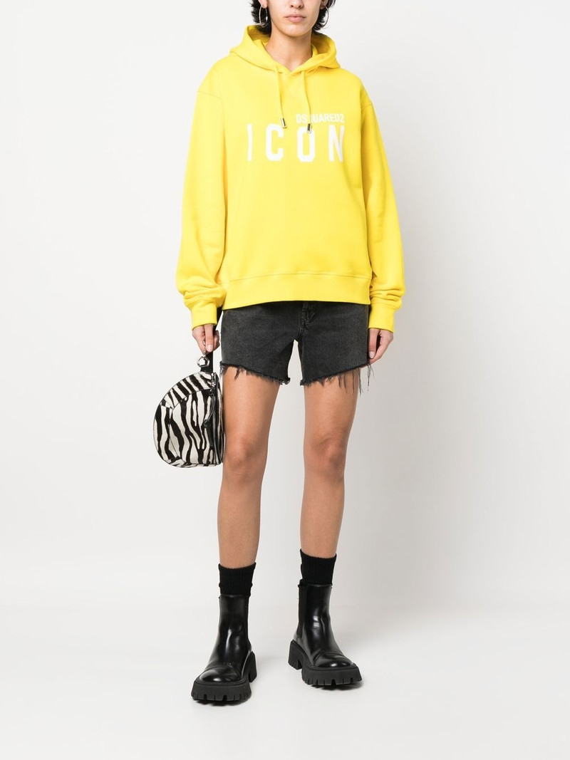 DSQUARED2 logo-print drawstring hoodie outlook
