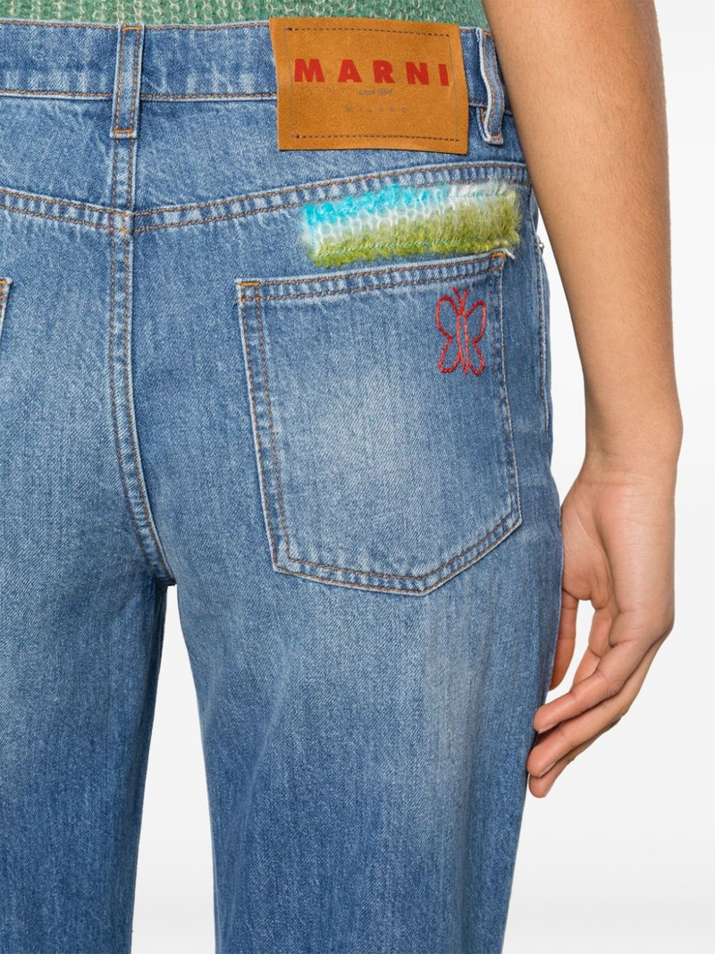 mohair-detail straight-leg jeans 5