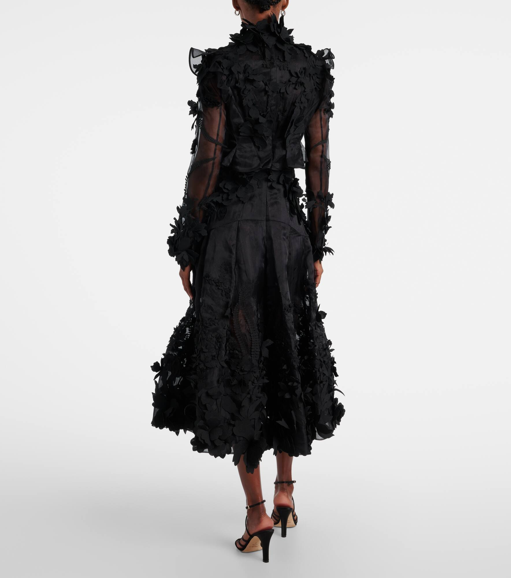 Hypnotic applique silk organza gown - 3
