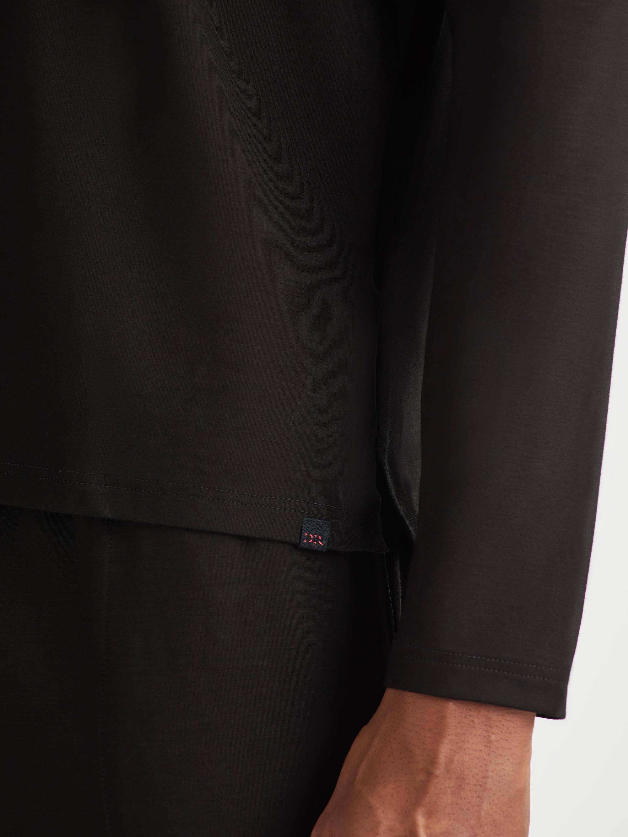 Men's Long Sleeve T-Shirt Basel Micro Modal Stretch Black - 7