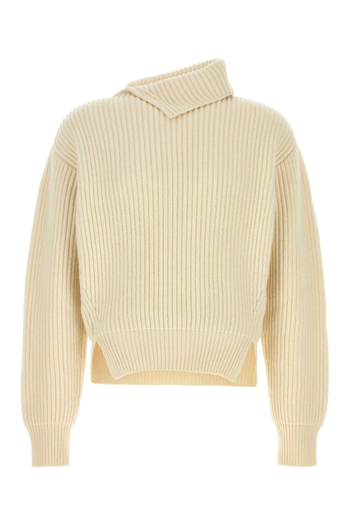 Jil Sander Men Ivory Wool Sweater - 1